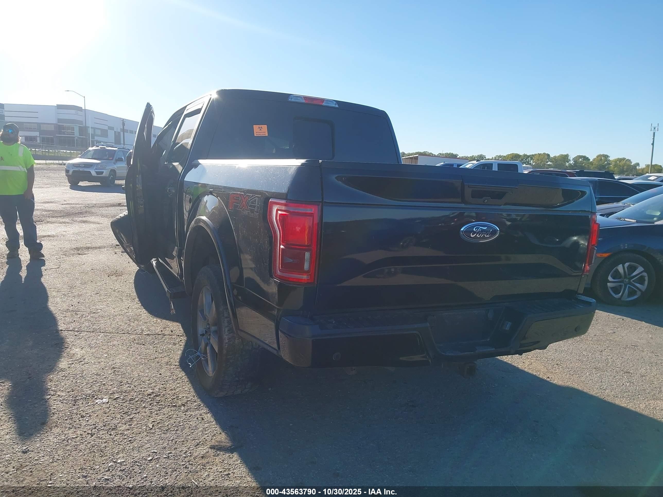 2015 Ford F-150 Lariat Black vin: 1FTEW1EGXFFB11550