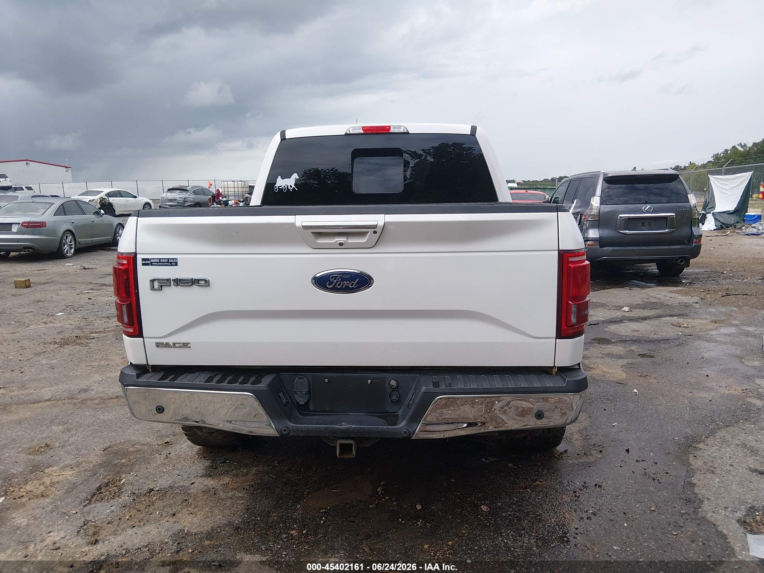 2015 Ford F-150 King Ranch/lariat/platinum/xl/xlt White vin: 1FTEW1EGXFFB47223