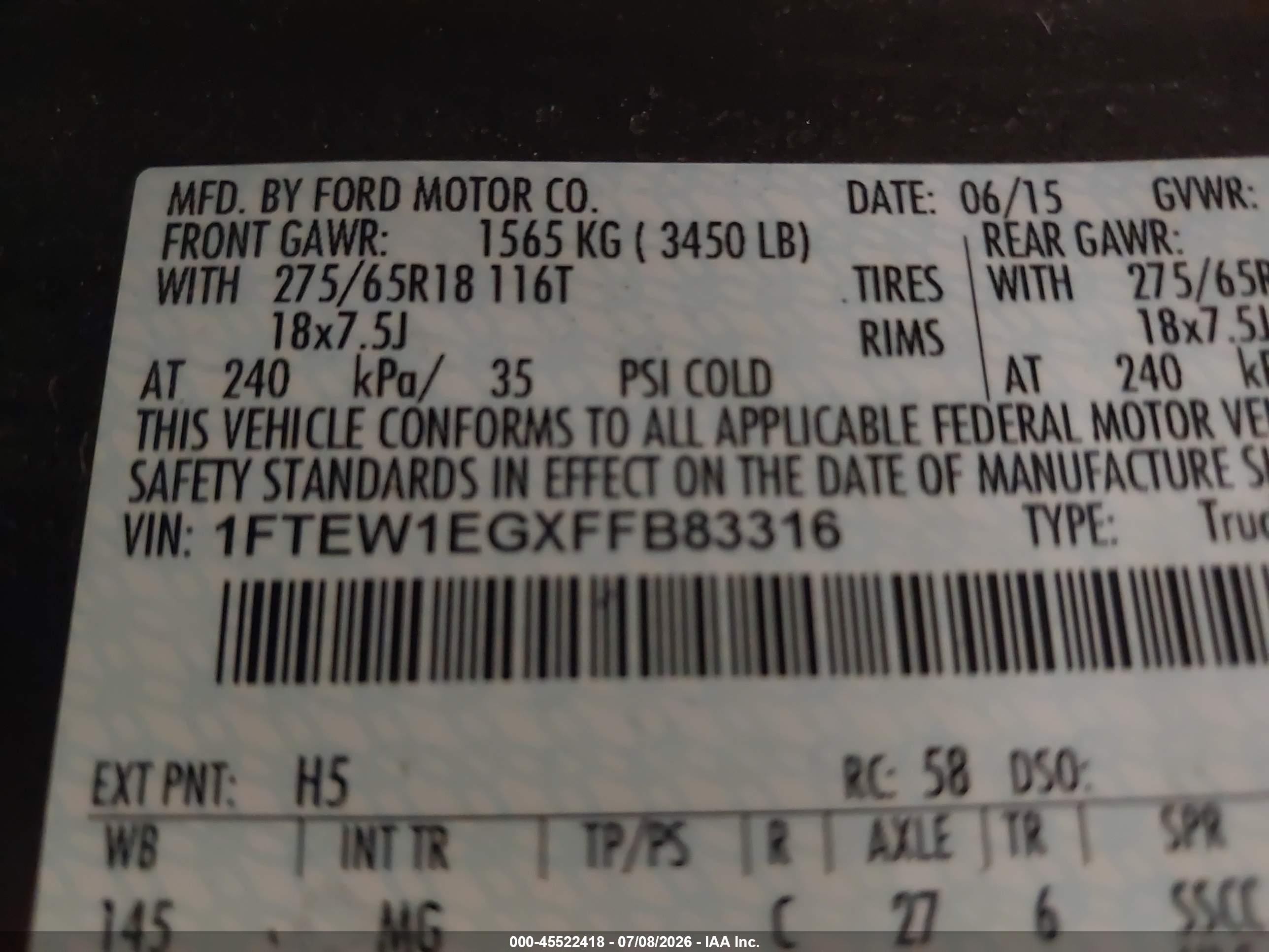 2015 Ford F-150 Xlt Brown vin: 1FTEW1EGXFFB83316