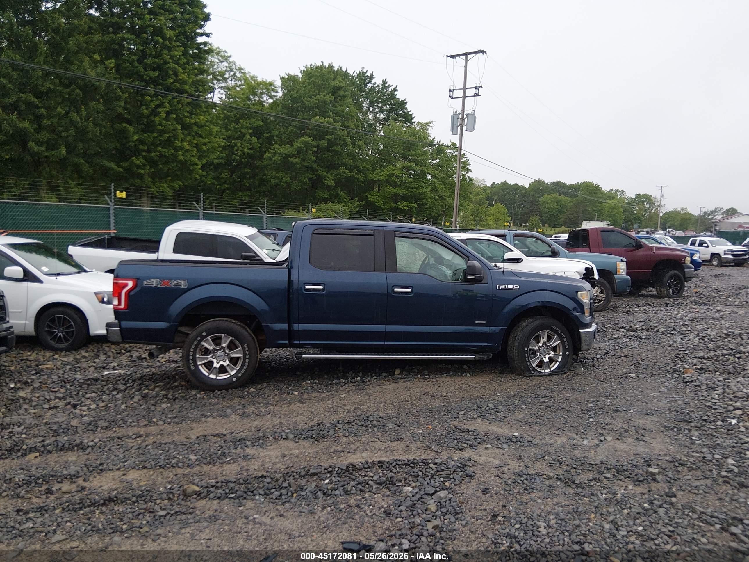 2015 Ford F-150 Xlt Blue vin: 1FTEW1EGXFFC21174