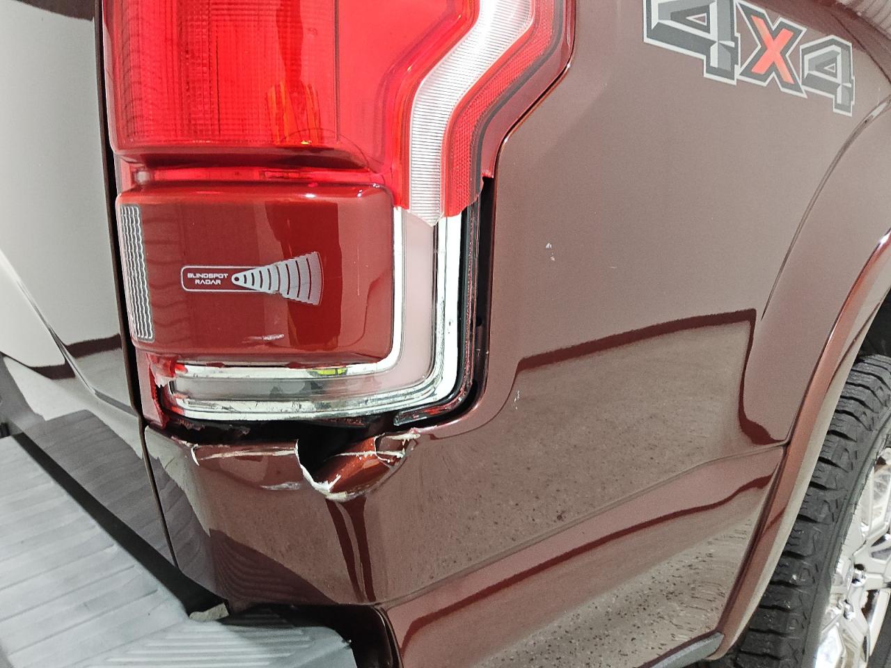 2015 Ford F150 Supercrew Burgundy vin: 1FTEW1EGXFFC99597 Damage: Right Tail Light, Broken, Replacement Required