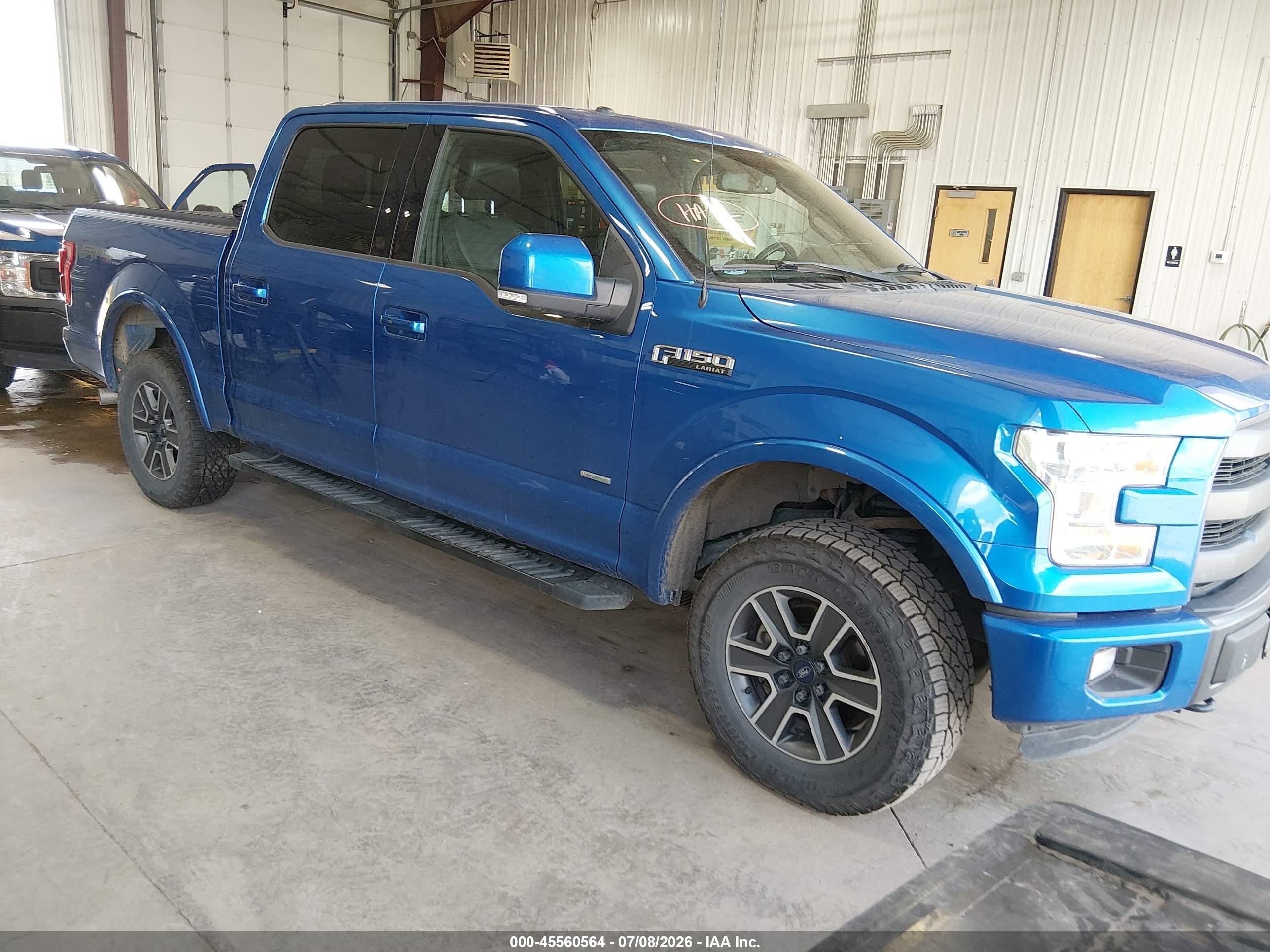 2015 Ford F-150 Lariat Blue vin: 1FTEW1EGXFKD43007