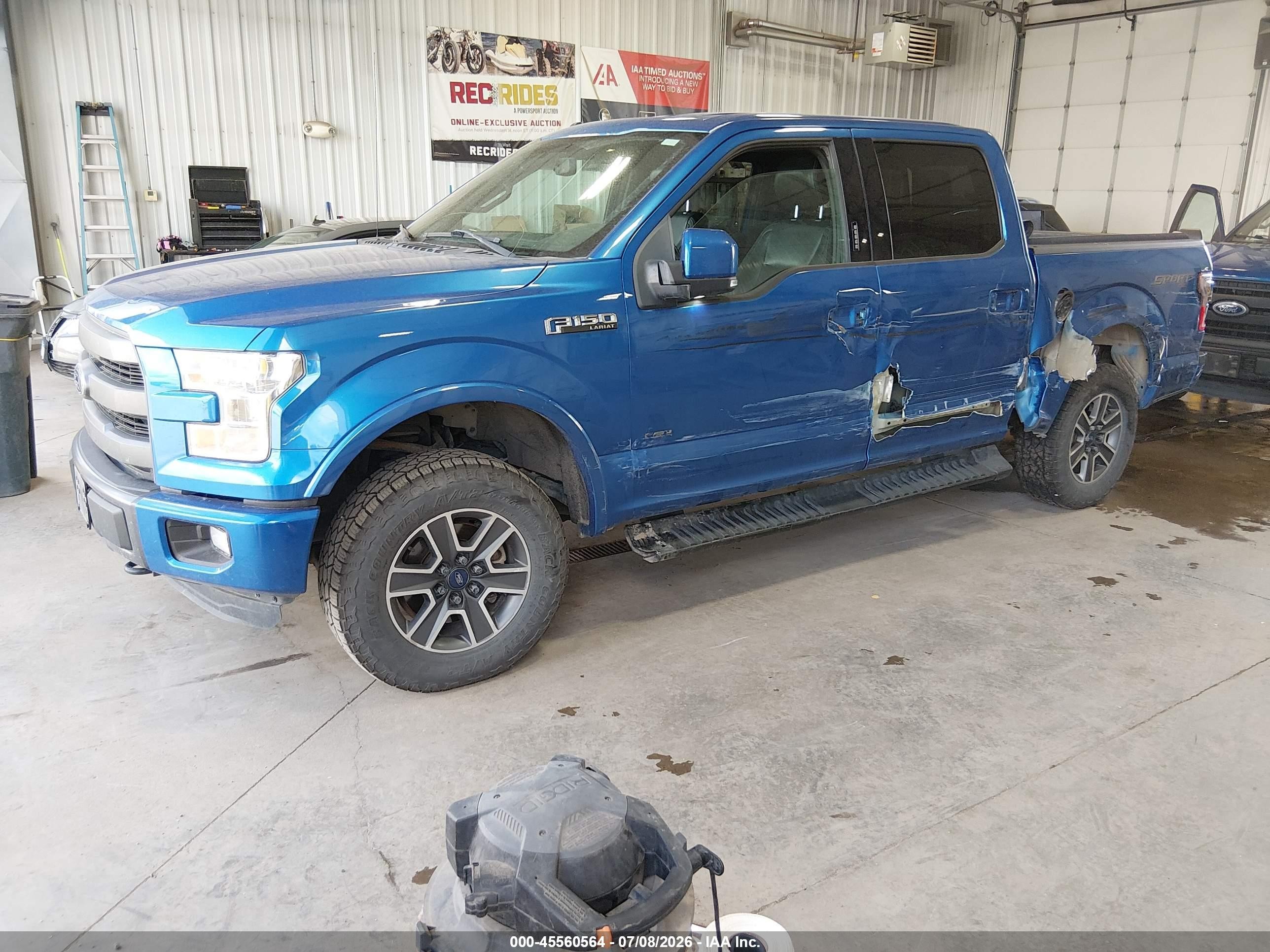2015 Ford F-150 Lariat Blue vin: 1FTEW1EGXFKD43007