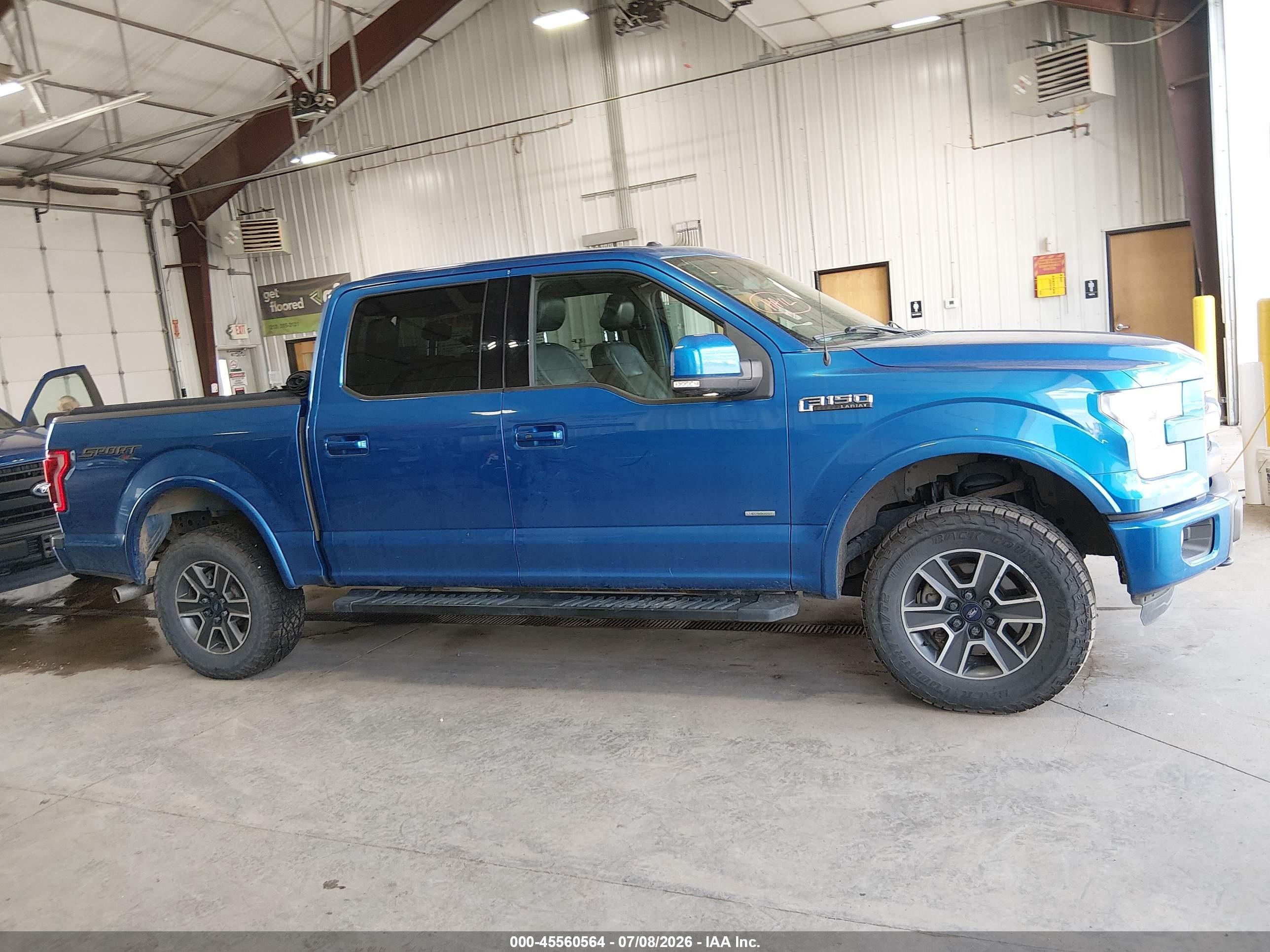 2015 Ford F-150 Lariat Blue vin: 1FTEW1EGXFKD43007