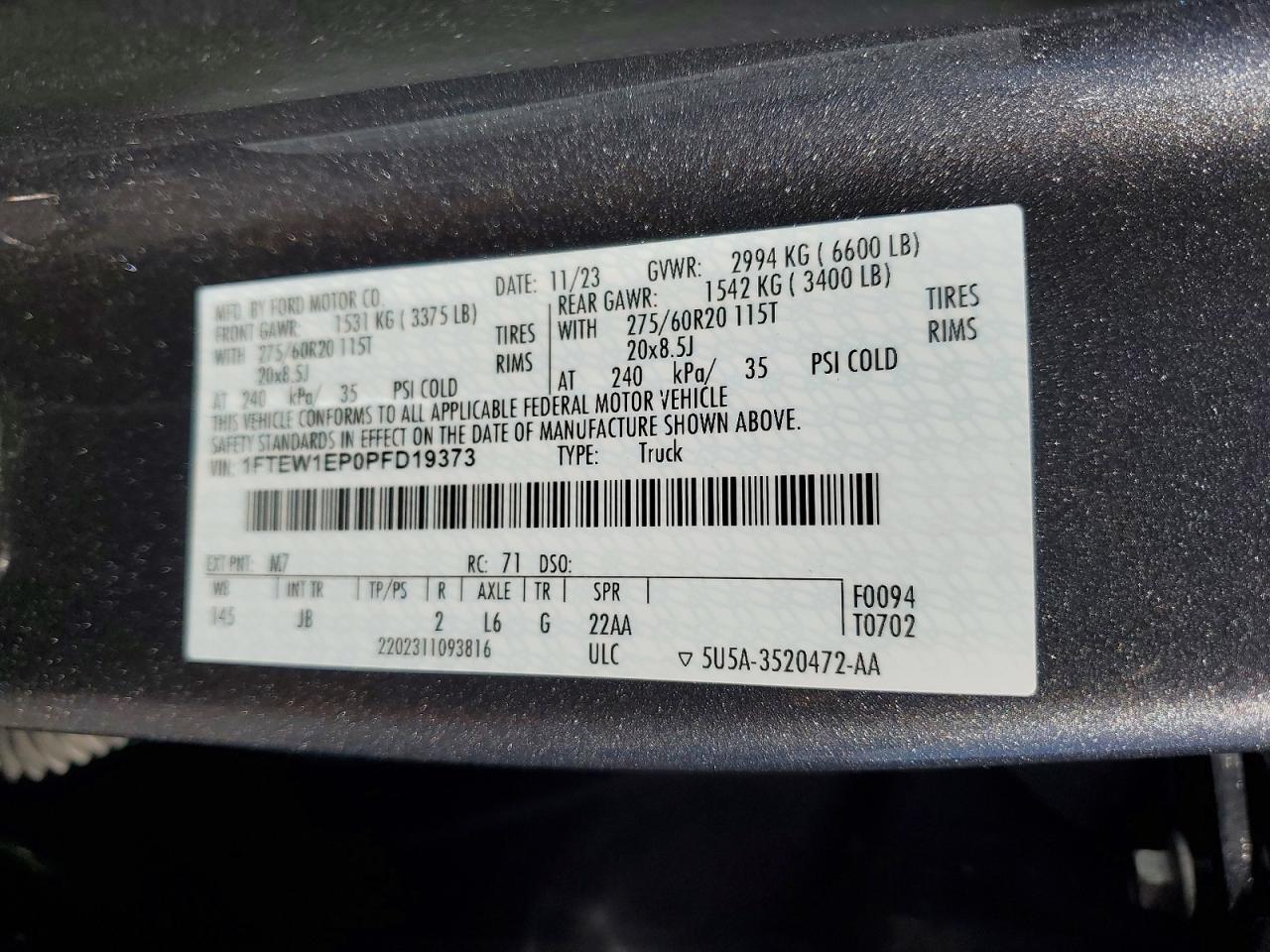 2023 Ford F150 Supercrew Gray vin: 1FTEW1EP0PFD19373
