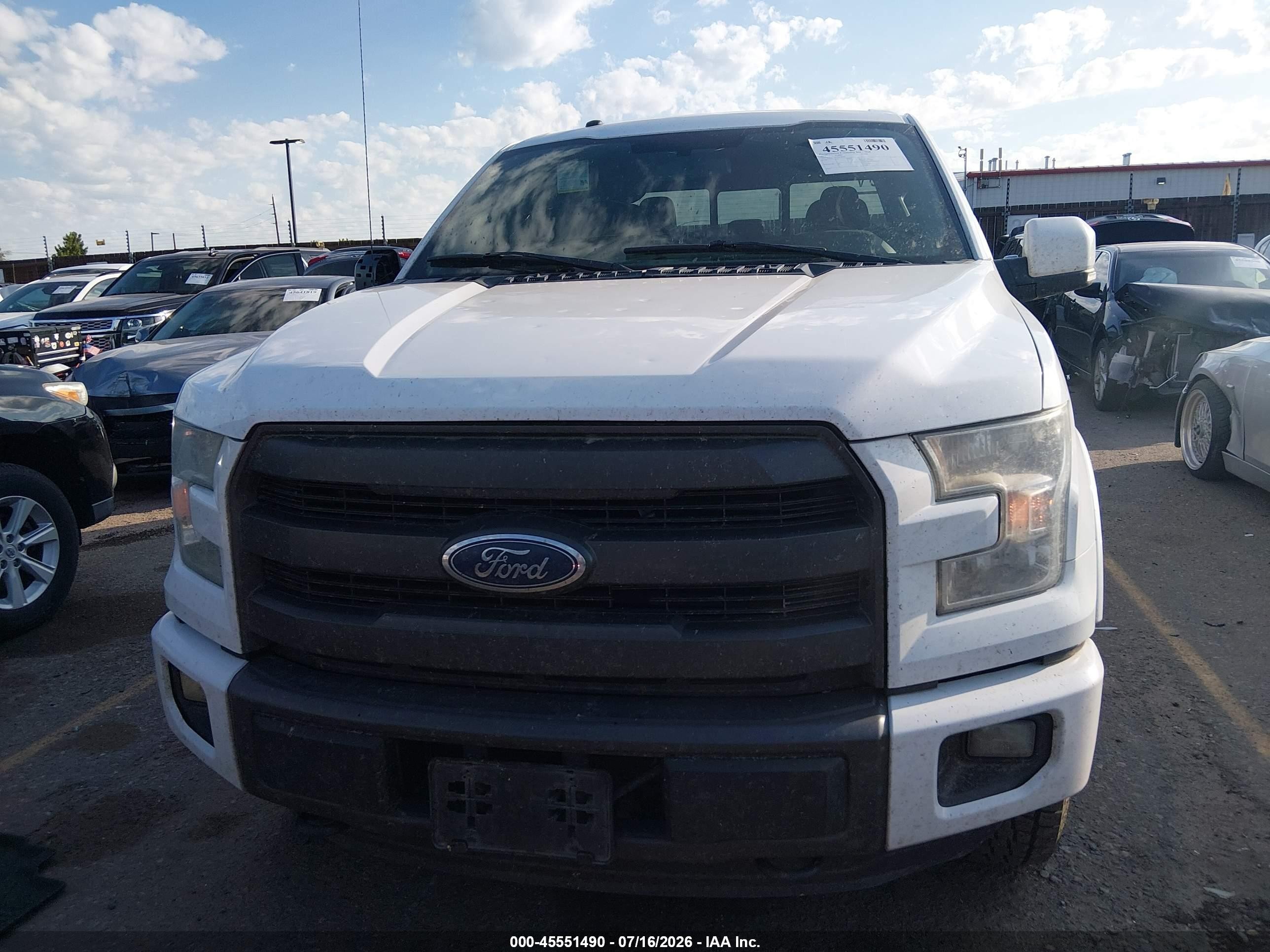 2015 Ford F-150 Lariat White vin: 1FTEW1EP1FKE40497