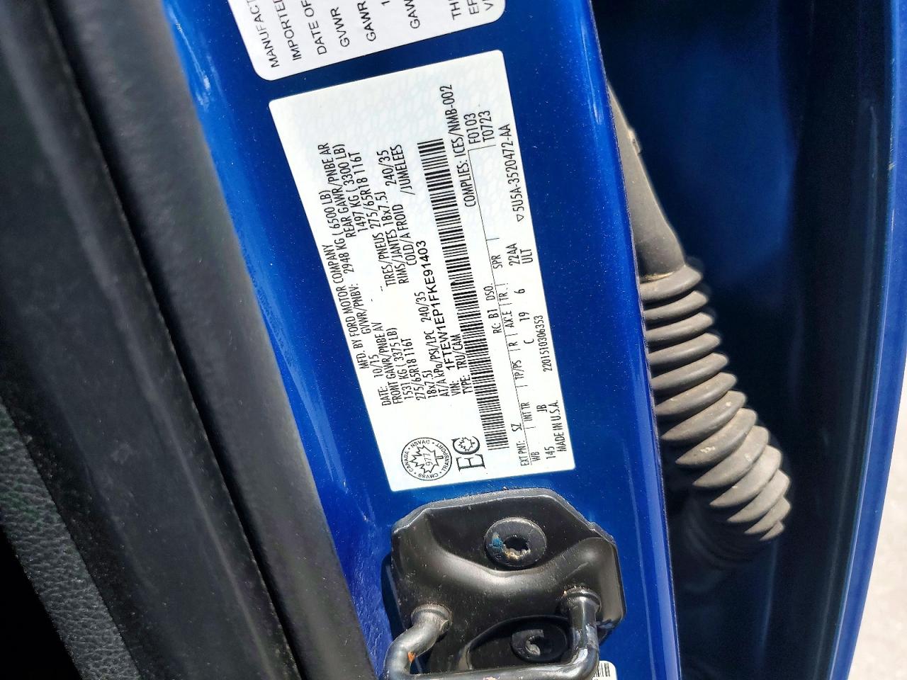 2015 Ford F150 Supercrew Blue vin: 1FTEW1EP1FKE91403