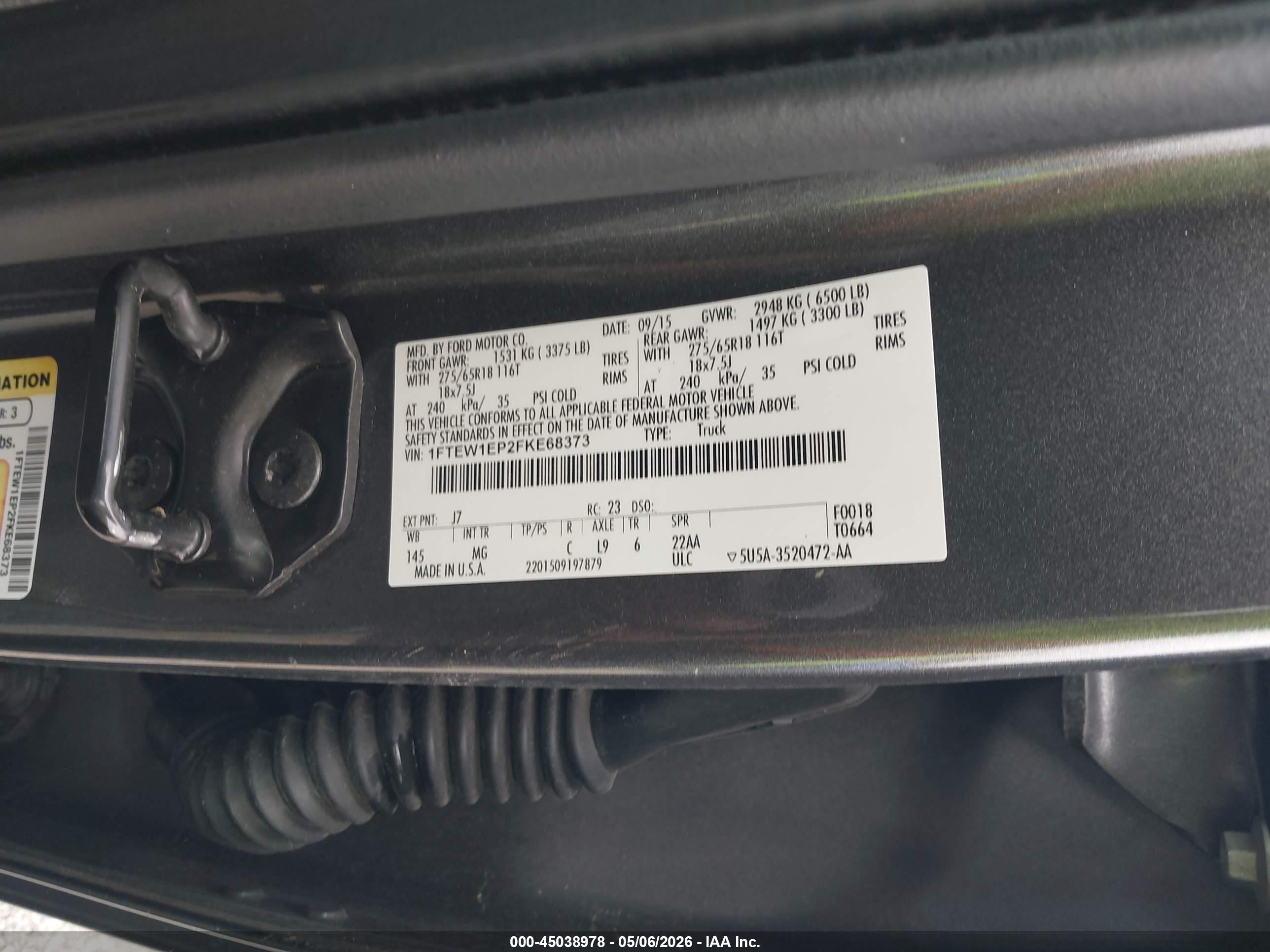 2015 Ford F-150 Xlt Gray vin: 1FTEW1EP2FKE68373