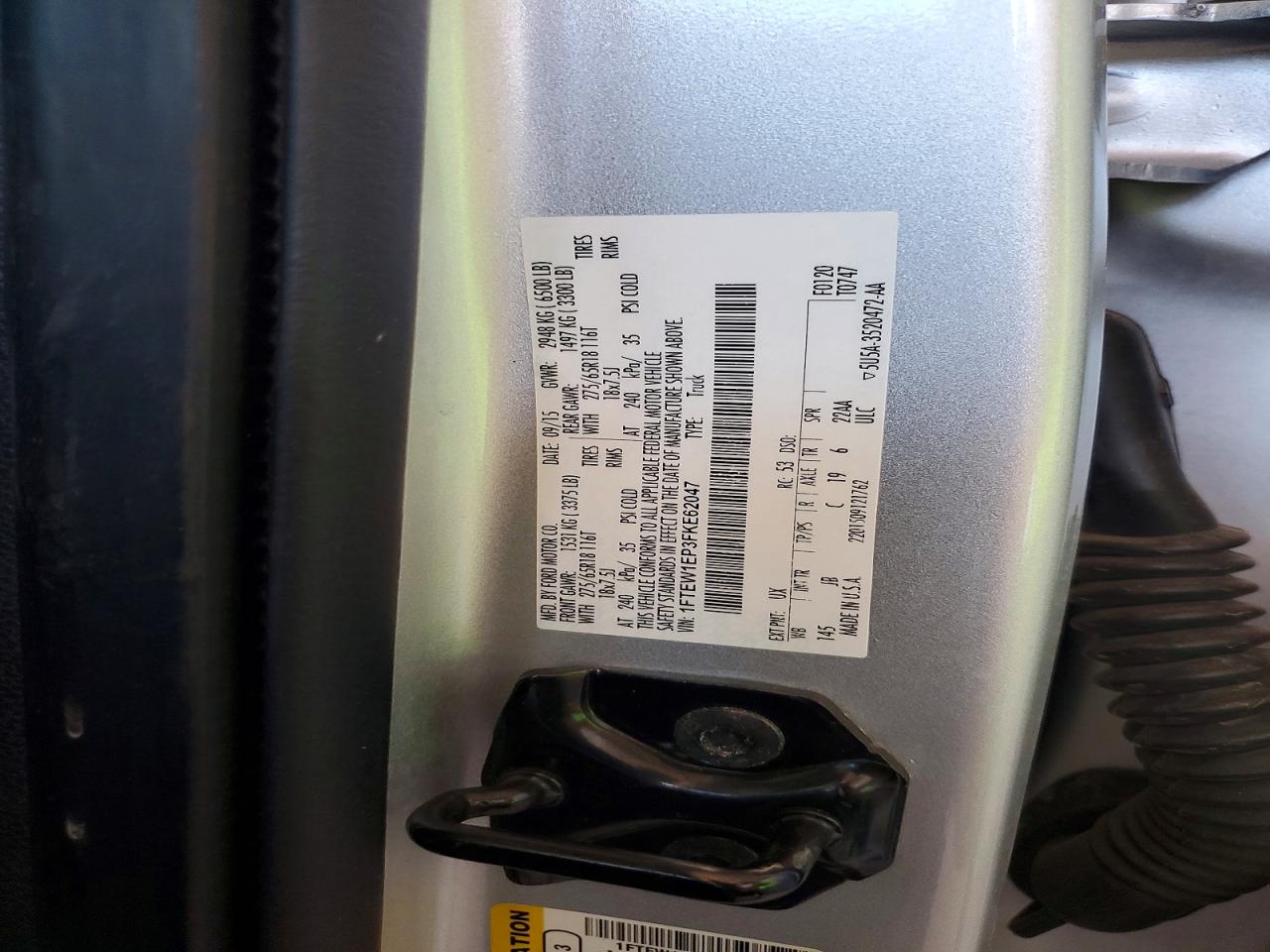 2015 Ford F150 Supercrew Silver vin: 1FTEW1EP3FKE62047
