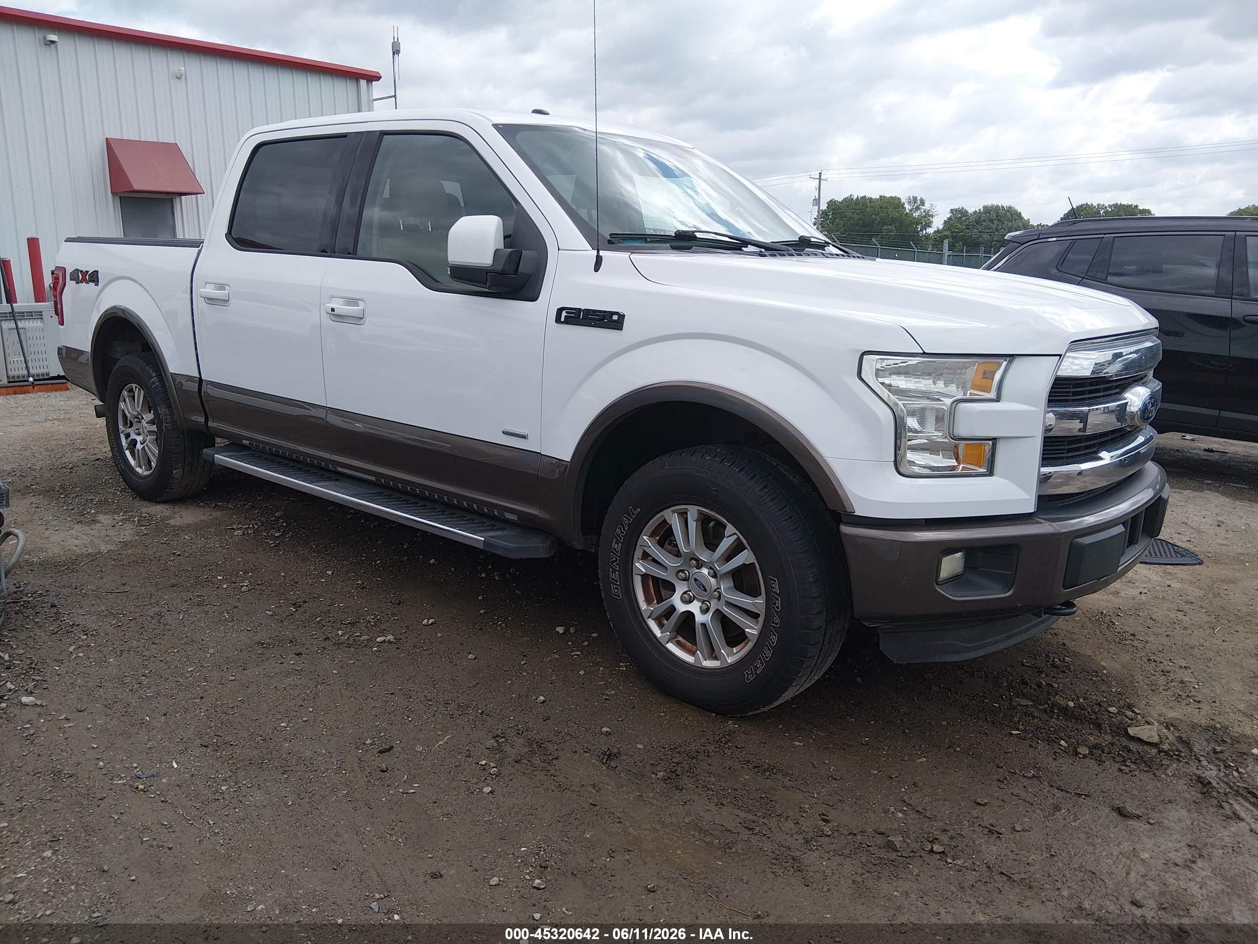 2015 Ford F-150 Lariat Белый vin: 1FTEW1EP4FFA62216