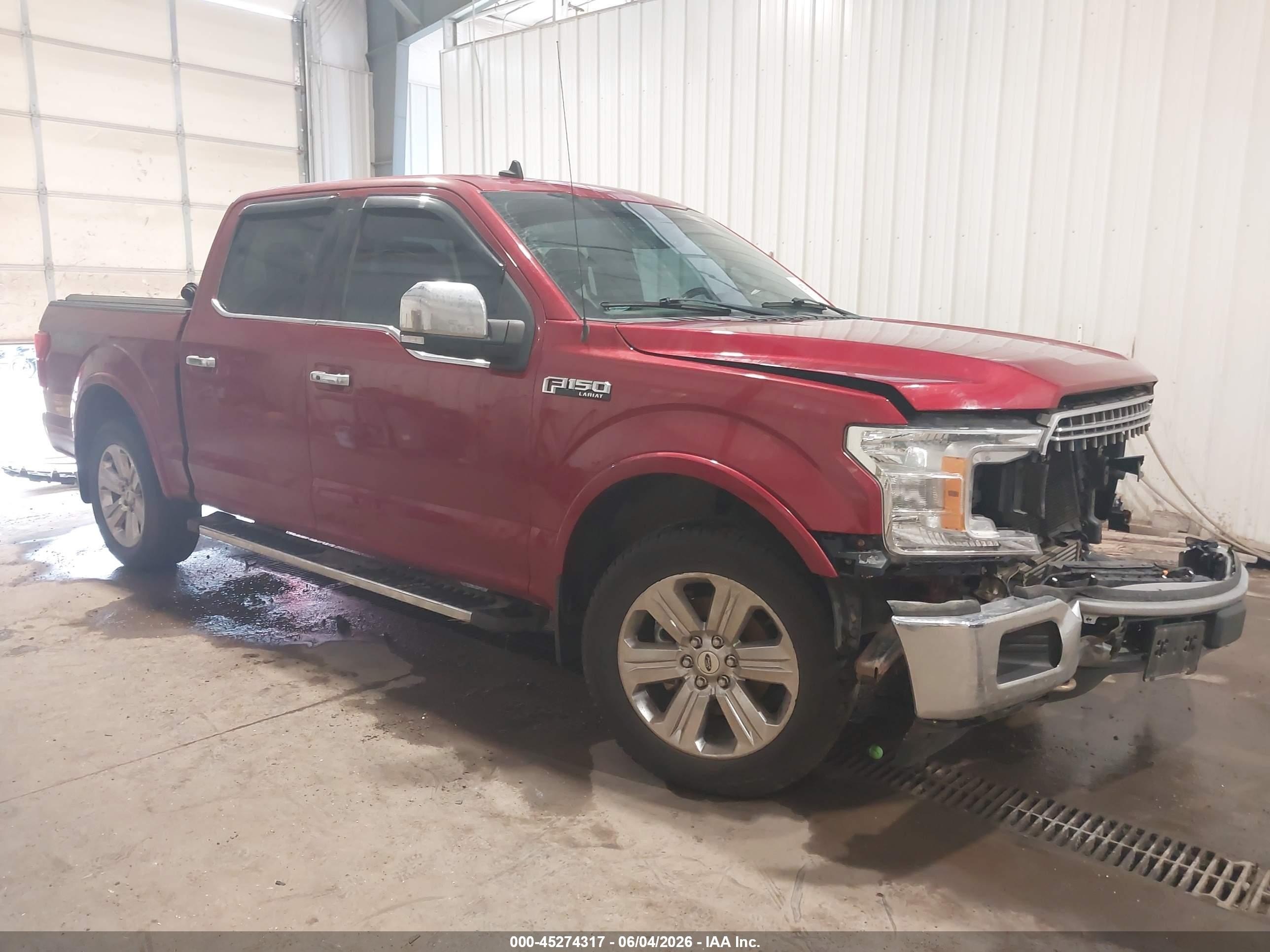 2019 Ford F-150 Lariat Red vin: 1FTEW1EP5KKE15452