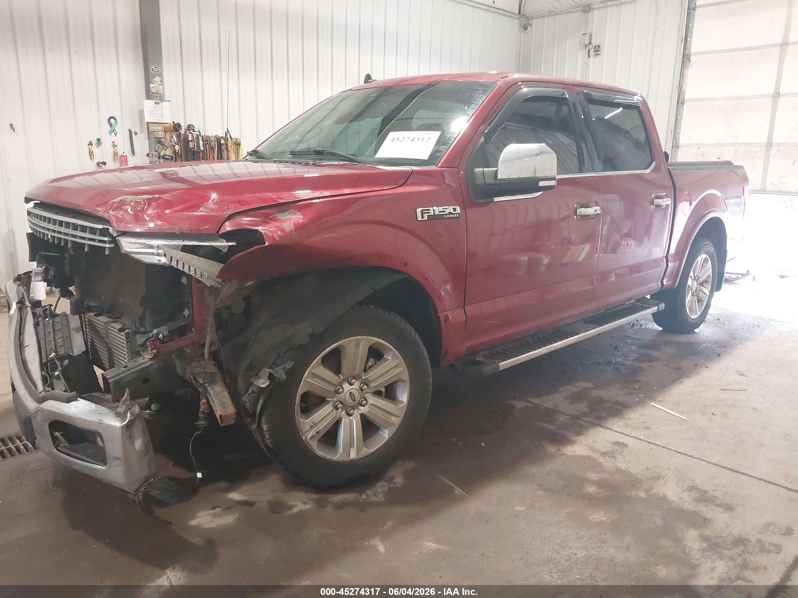 2019 Ford F-150 Lariat Red vin: 1FTEW1EP5KKE15452