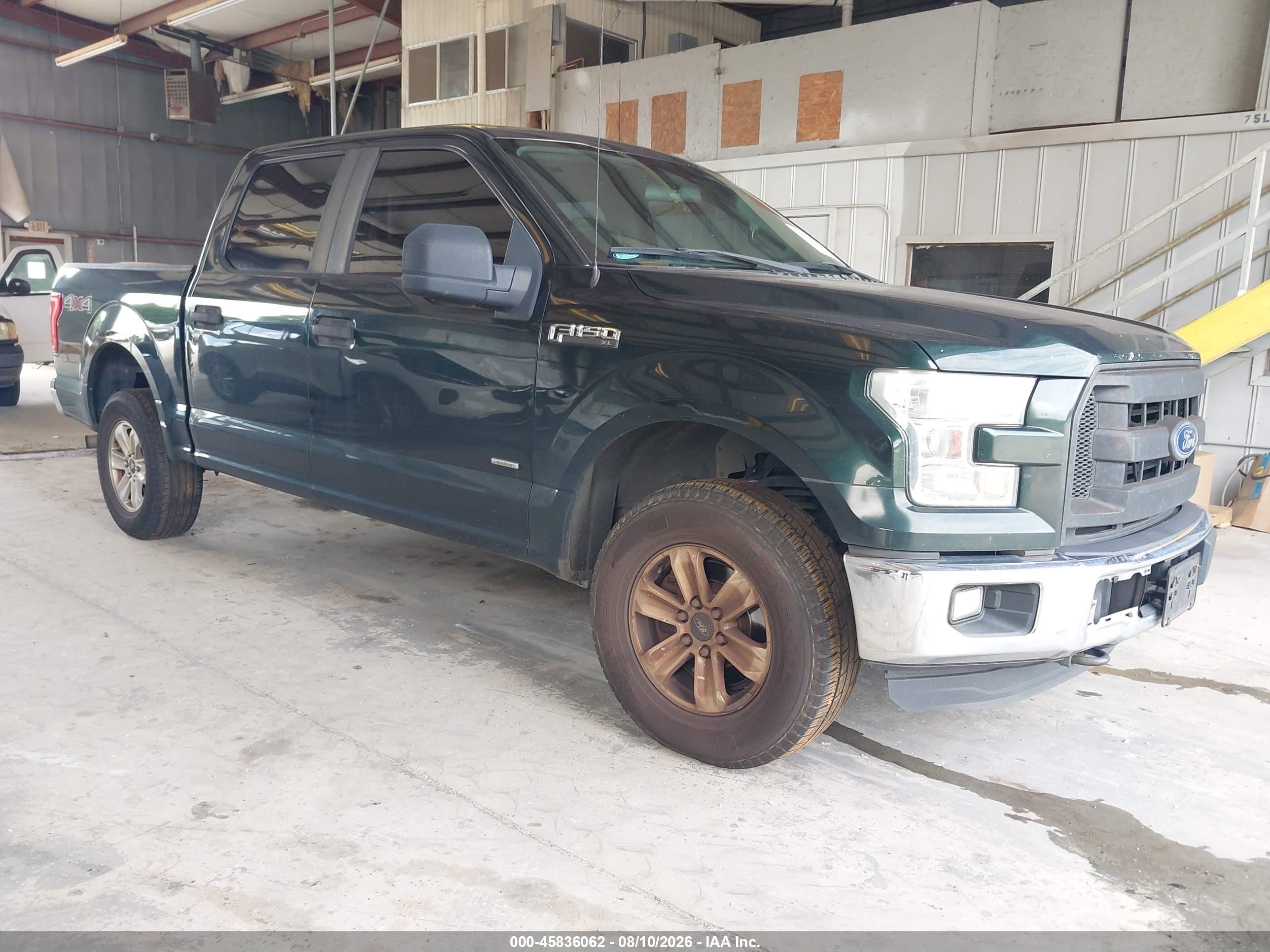 2015 Ford F-150 Xl Green vin: 1FTEW1EP7FKE30945