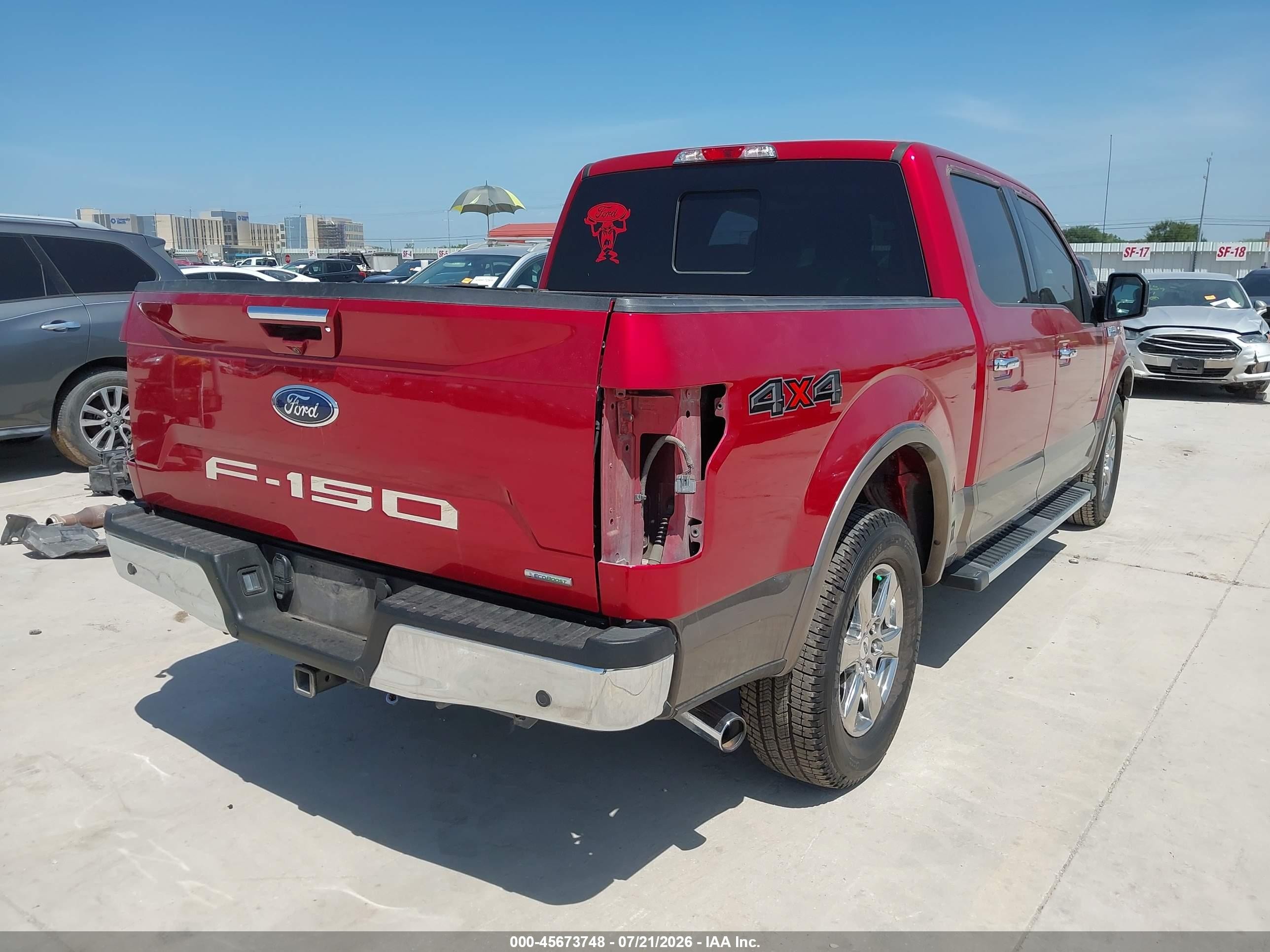 2020 Ford F-150 Lariat Красный vin: 1FTEW1EP7LKF15604