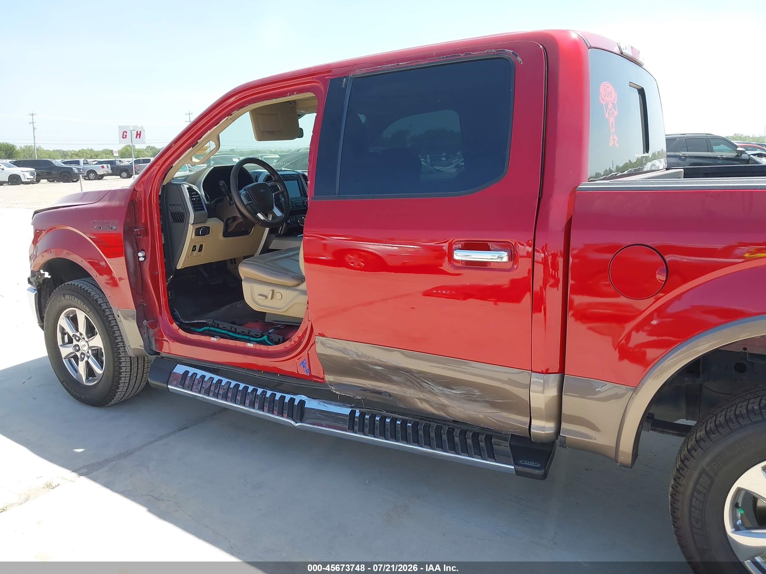2020 Ford F-150 Lariat Красный vin: 1FTEW1EP7LKF15604