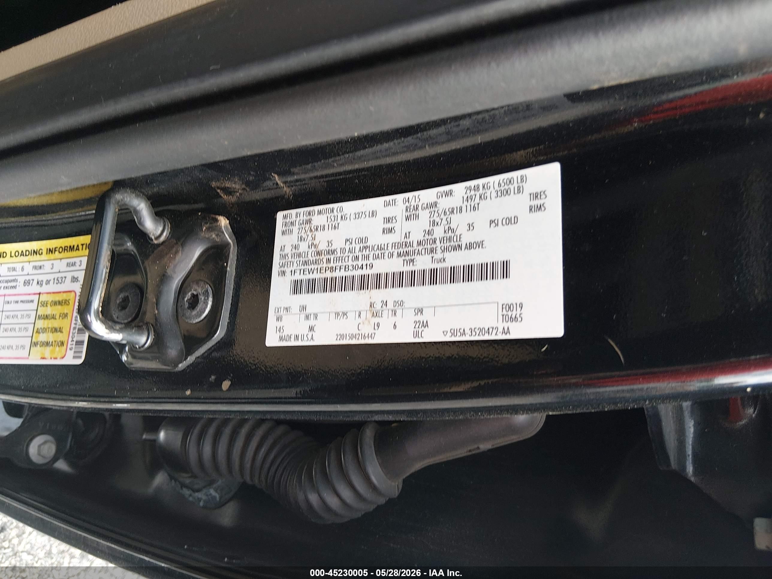 2015 Ford F-150 Xlt Black vin: 1FTEW1EP8FFB30419