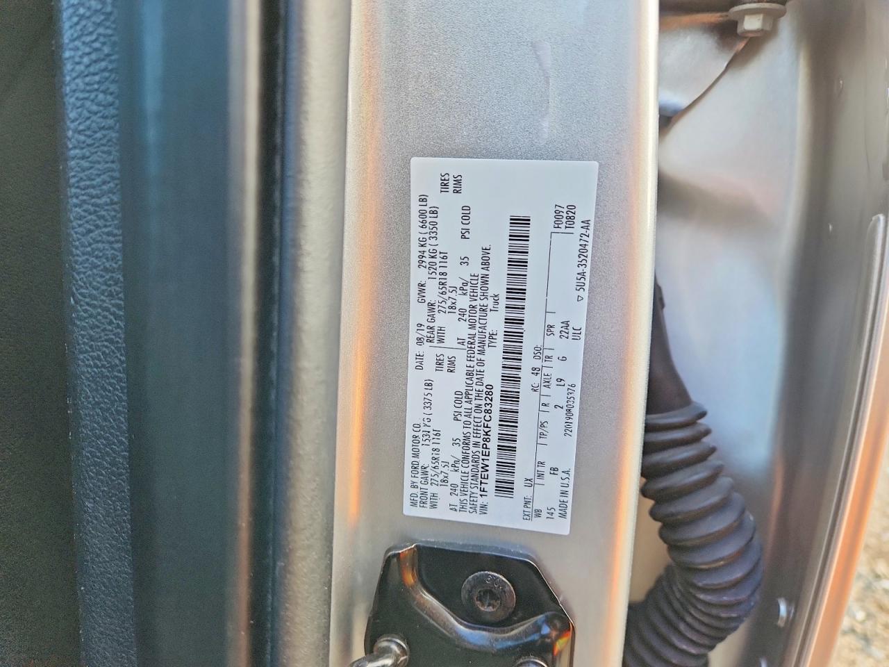 2019 Ford F150 Supercrew Silver vin: 1FTEW1EP8KFC83280