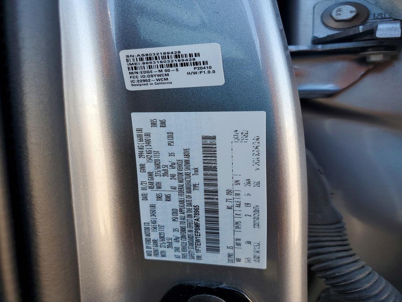 2021 Ford F150 Supercrew Silver vin: 1FTEW1EP8MFA78965