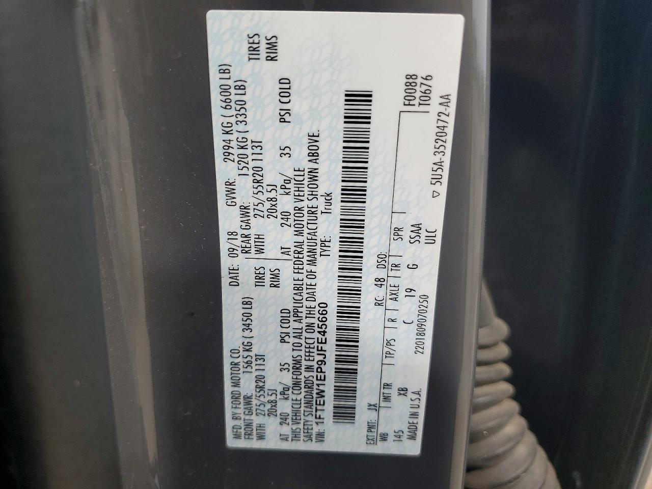 2018 Ford F150 Supercrew Gray vin: 1FTEW1EP9JFE45660