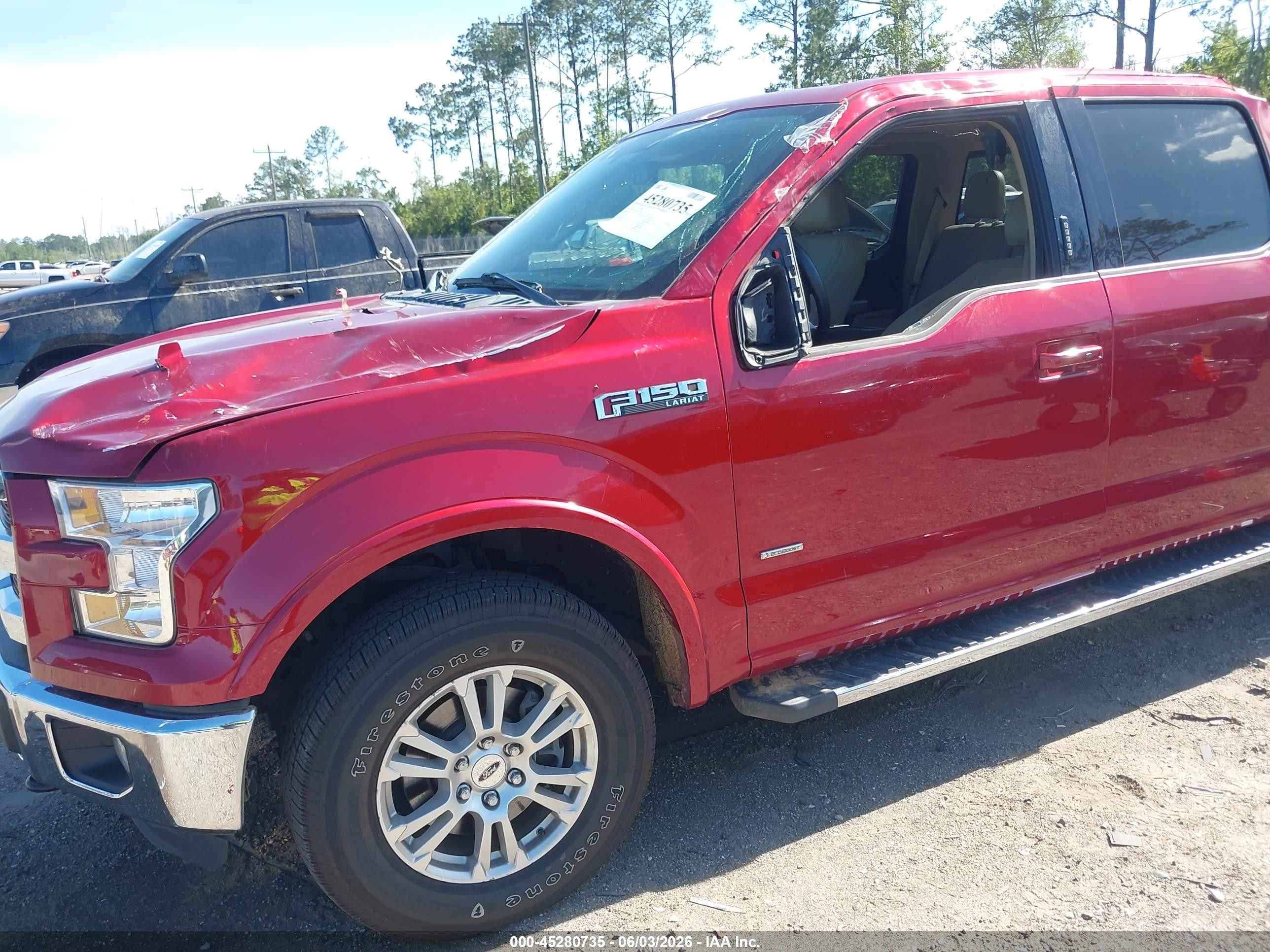 2015 Ford F-150 Lariat Красный vin: 1FTEW1EPXFFC27119