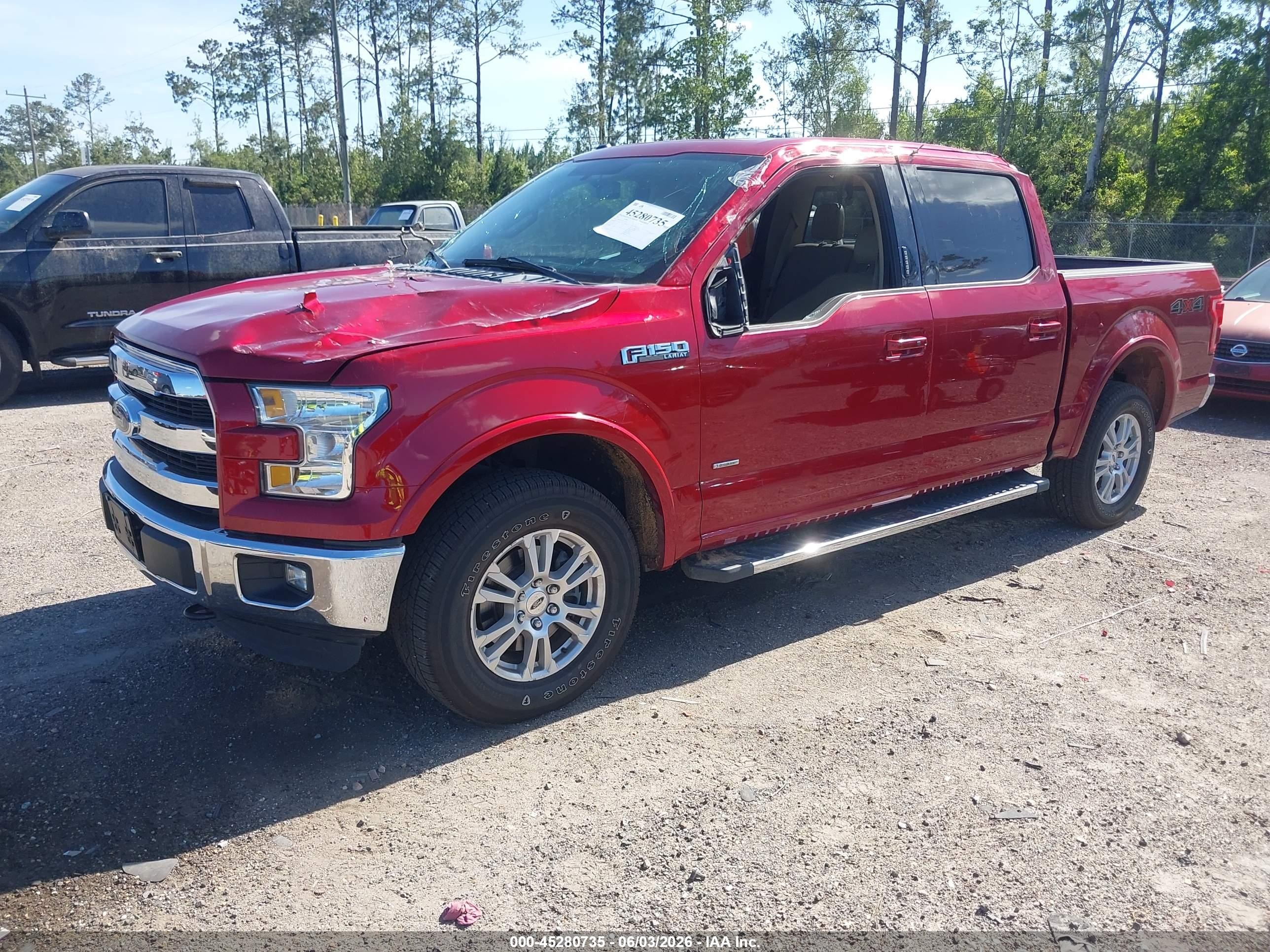 2015 Ford F-150 Lariat Красный vin: 1FTEW1EPXFFC27119
