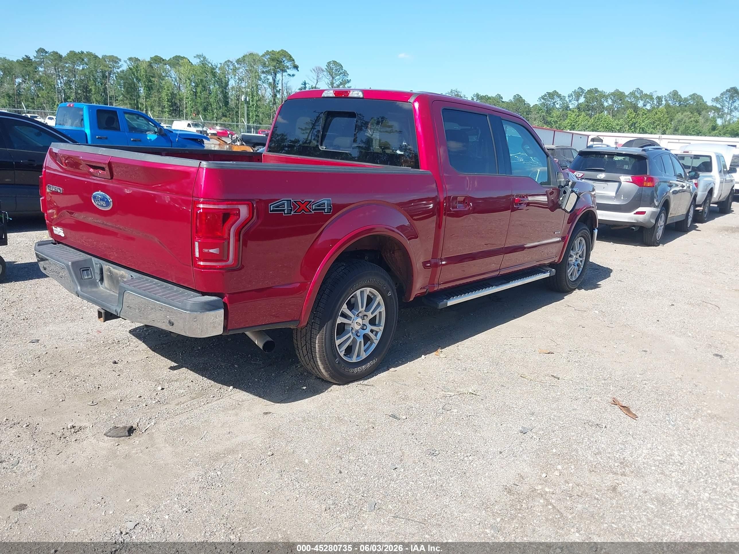 2015 Ford F-150 Lariat Красный vin: 1FTEW1EPXFFC27119
