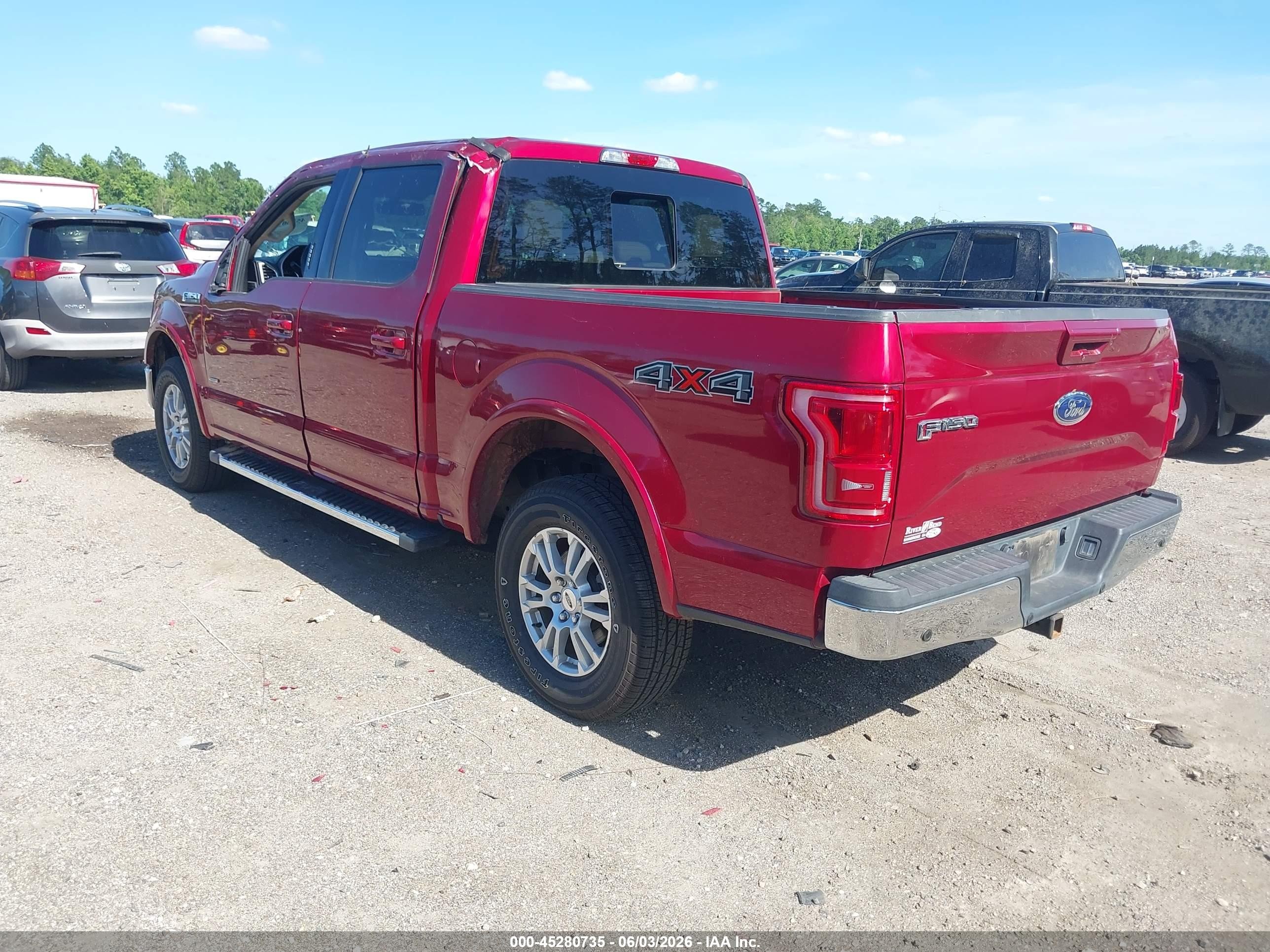 2015 Ford F-150 Lariat Красный vin: 1FTEW1EPXFFC27119