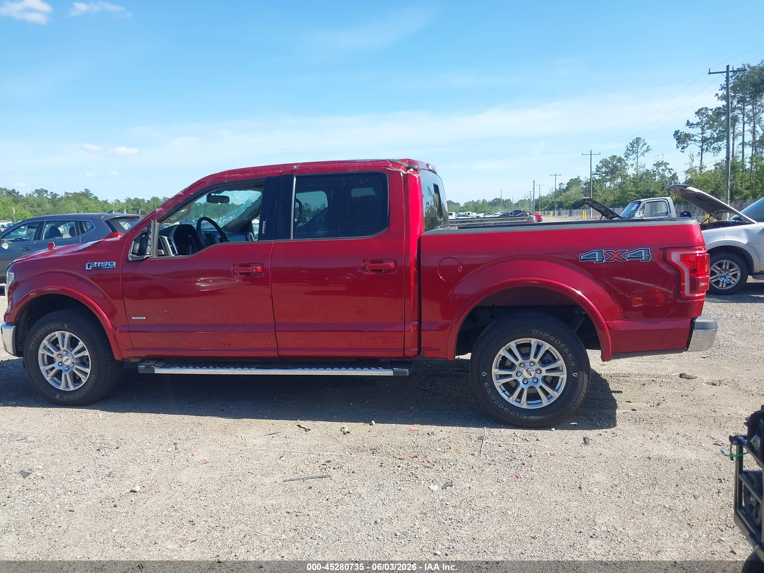 2015 Ford F-150 Lariat Красный vin: 1FTEW1EPXFFC27119