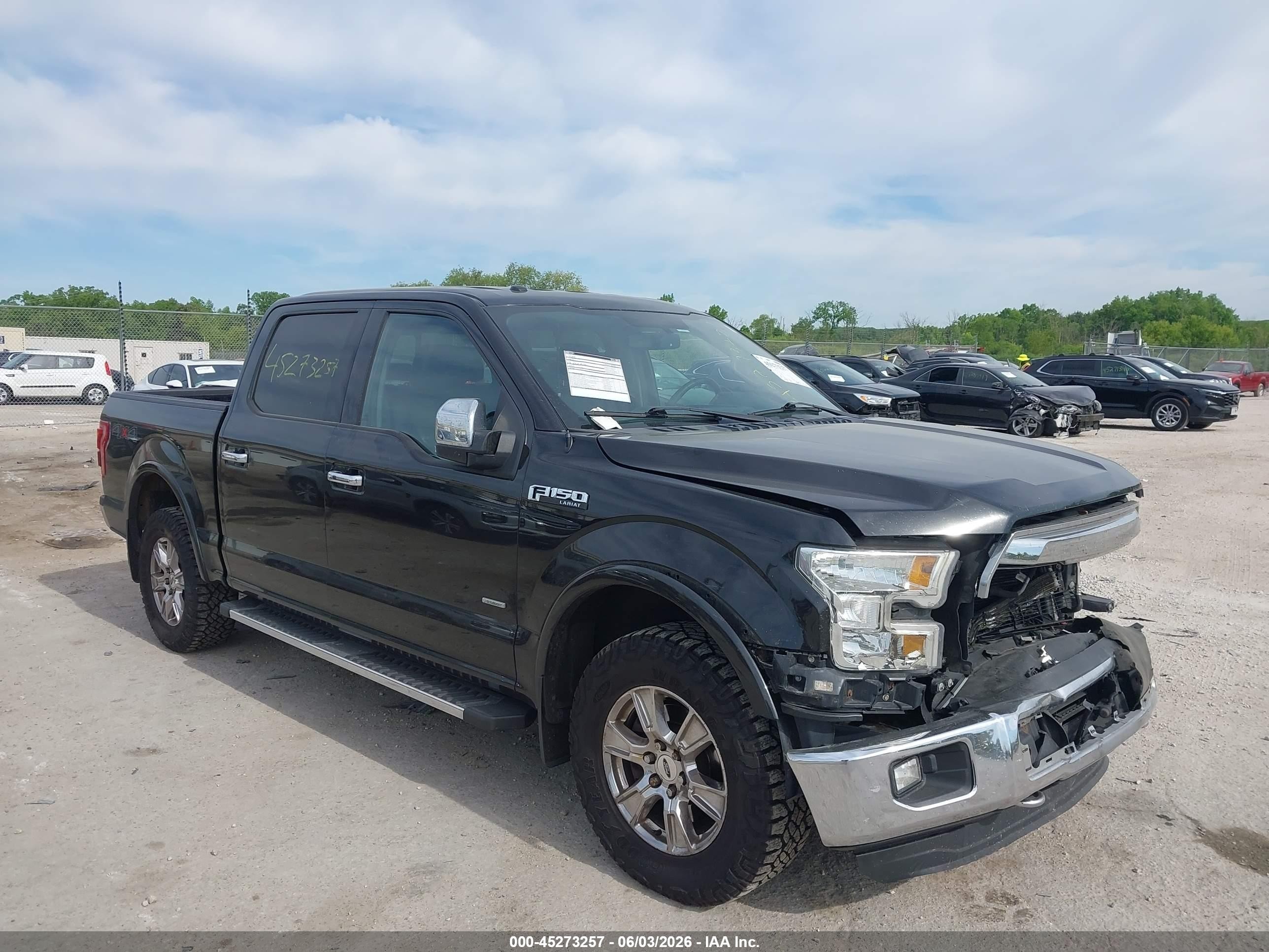 2015 Ford F-150 Lariat Black vin: 1FTEW1EPXFKD05289