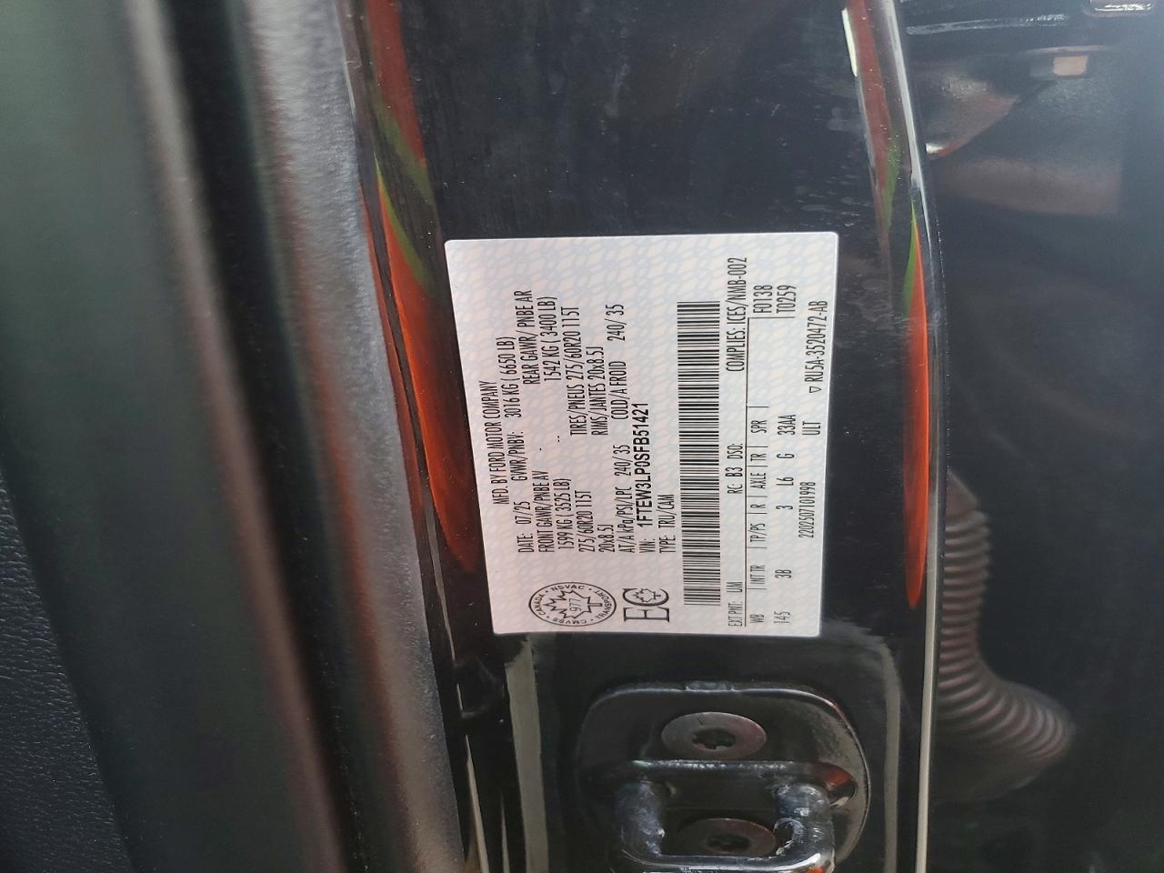 2025 Ford F150 Xlt Black vin: 1FTEW3LP0SFB51421