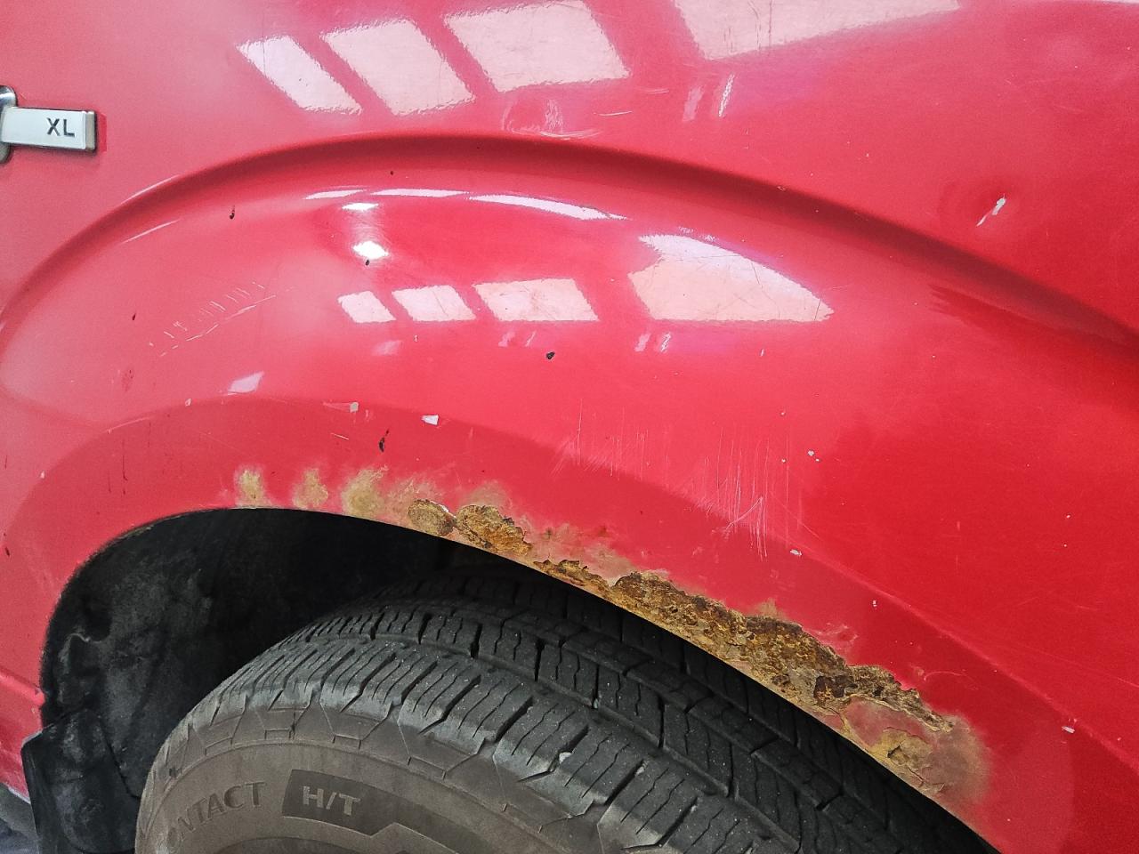 2010 Ford F150 Super Cab Red vin: 1FTEX1C80AKE32988 Damage: Right Front Fender, Rust, > 12 Inches