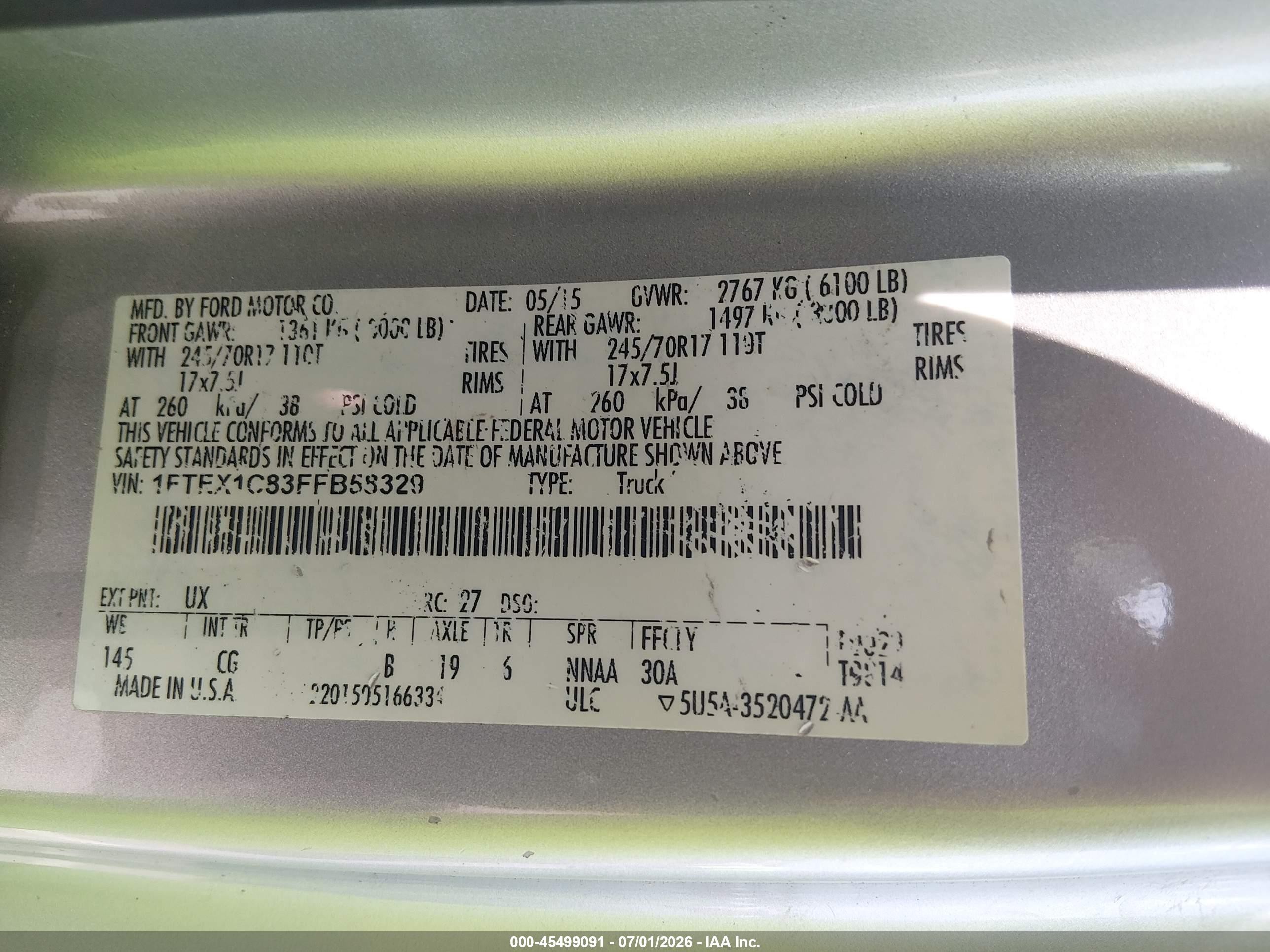 2015 Ford F-150 Xl/xlt Silver vin: 1FTEX1C83FFB58329