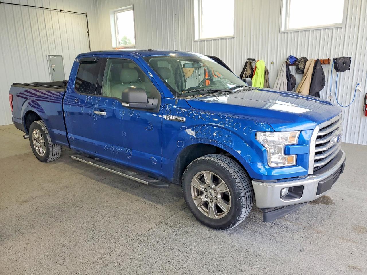 2017 Ford F150 Super Cab Blue vin: 1FTEX1C85HKD15675