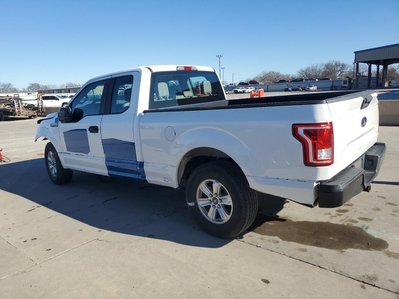 2015 Ford F150 Super Cab Blue vin: 1FTEX1C87FKD85188 Damage: Left Bed Side, Dent(S) W/ Paint Dmg, > 12 Inches