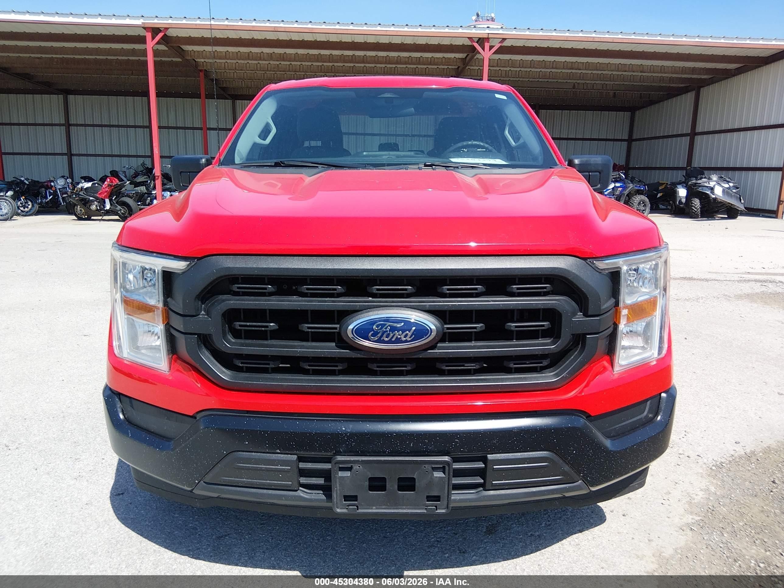 2021 Ford F-150 Xl Red vin: 1FTEX1CB7MKE08414