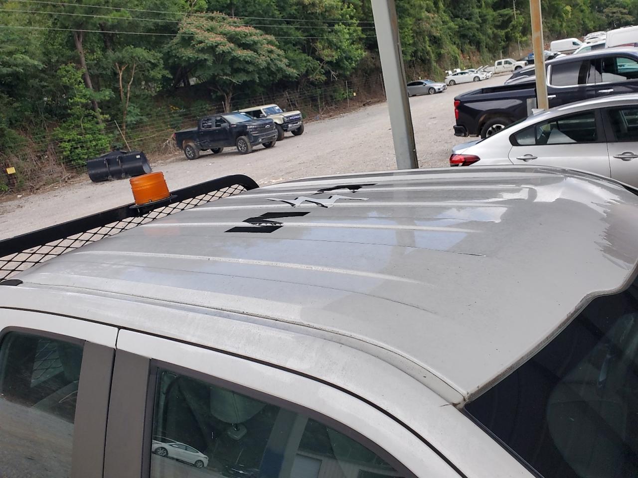 2015 Ford F150 Super Cab White vin: 1FTEX1CF6FKD50608 Damage: Roof, Peeling, 4 To 5 Inches