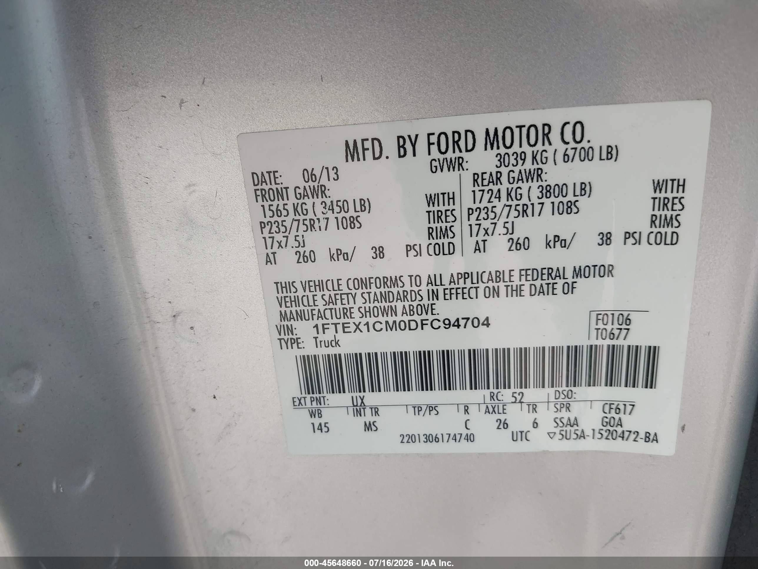 2013 Ford F-150 Xlt Silver vin: 1FTEX1CM0DFC94704