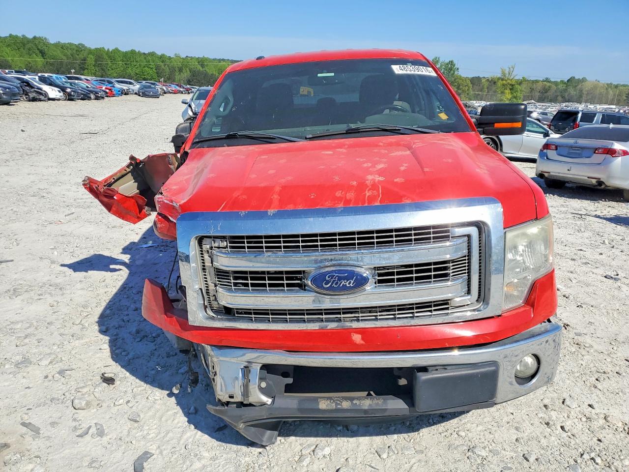 2013 Ford F150 Super Cab Red vin: 1FTEX1CM0DFD89442