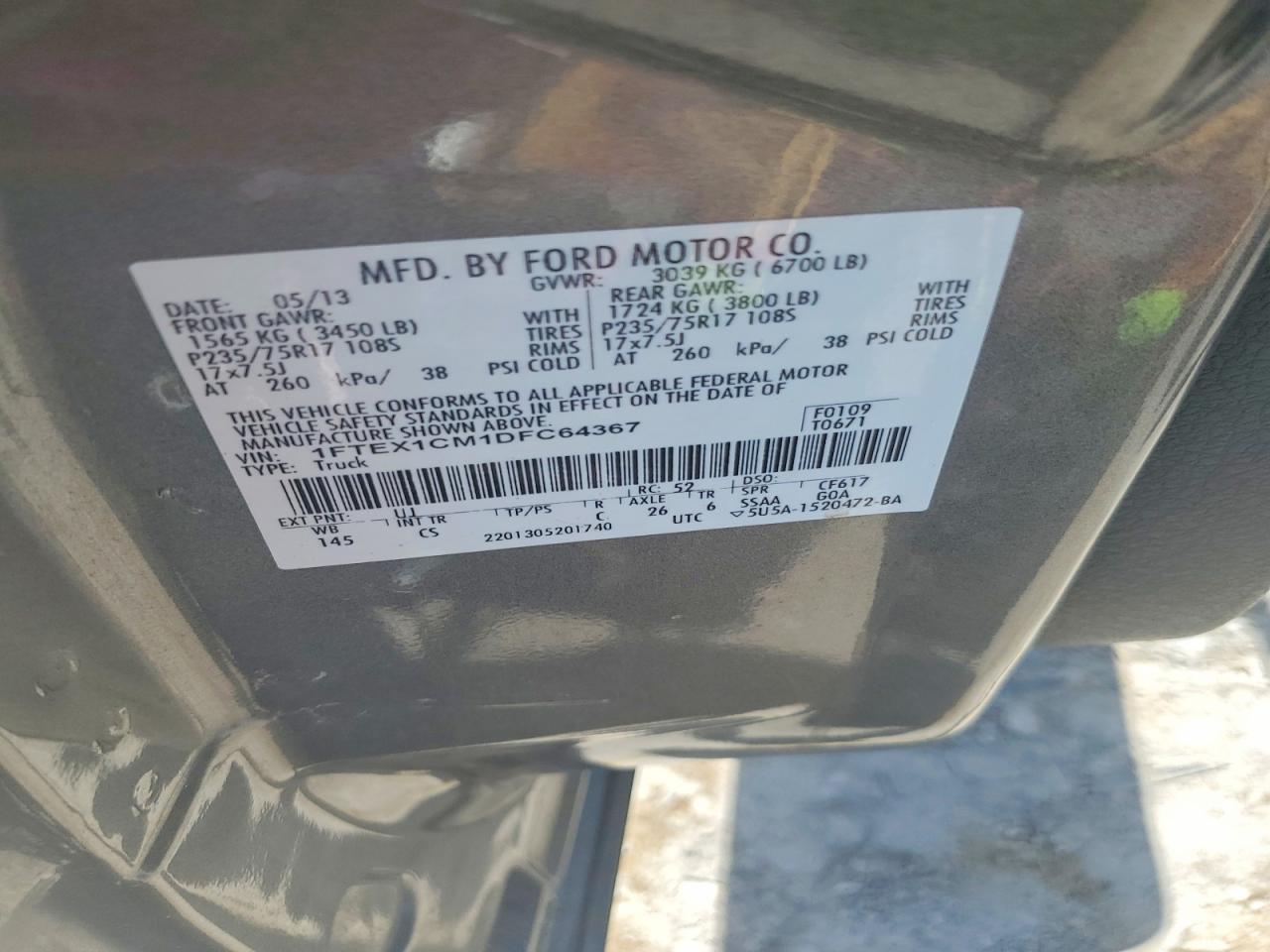 2013 Ford F150 Super Cab Gray vin: 1FTEX1CM1DFC64367