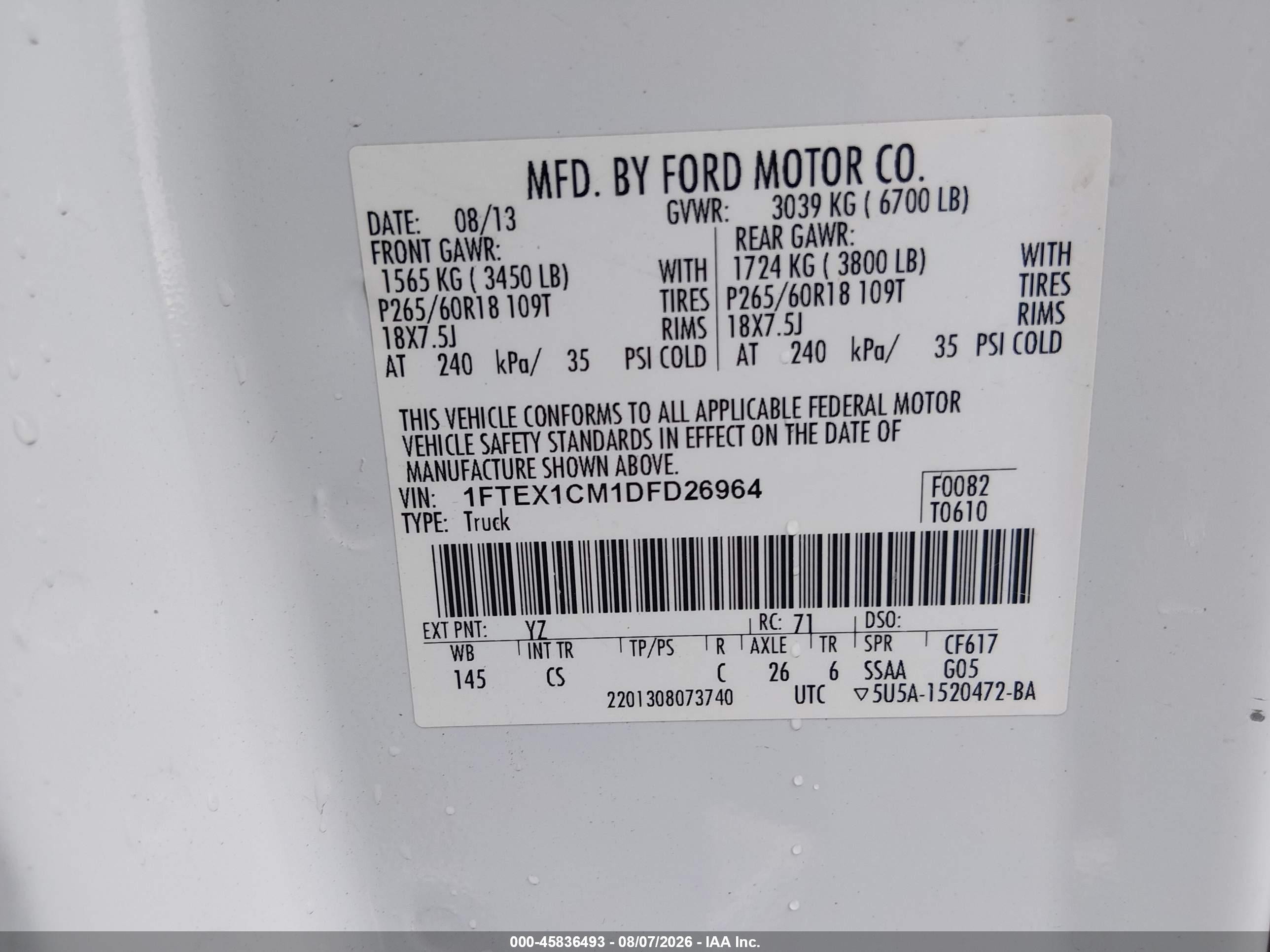 2013 Ford F-150 Stx White vin: 1FTEX1CM1DFD26964