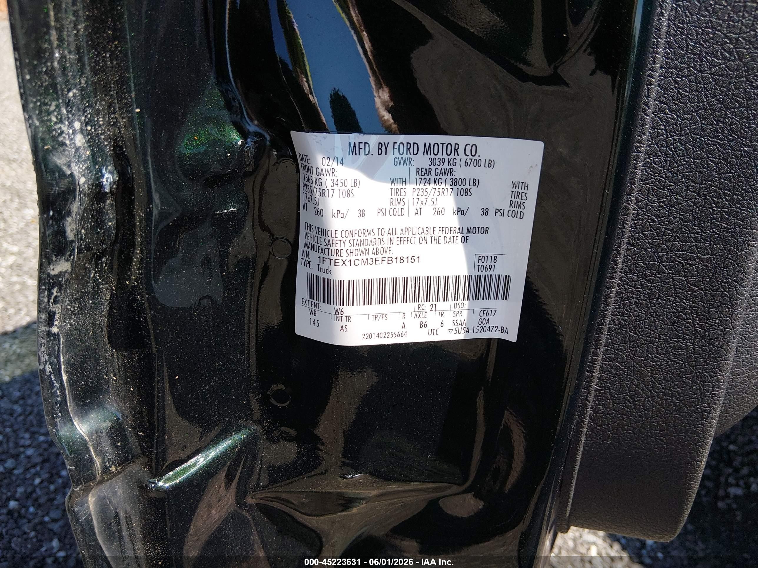 2014 Ford F-150 Xl Green vin: 1FTEX1CM3EFB18151