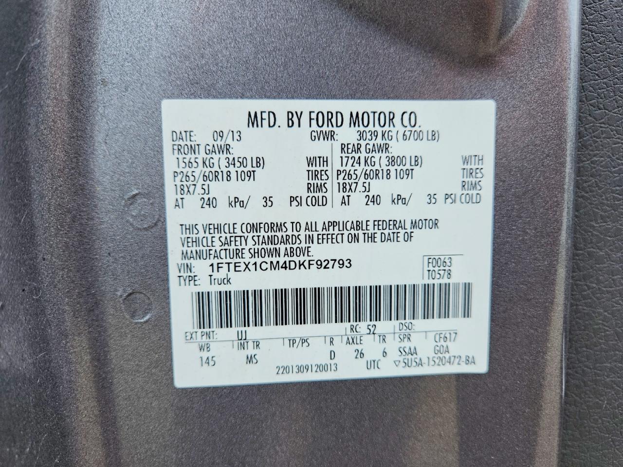 2013 Ford F150 Super Cab Gray vin: 1FTEX1CM4DKF92793