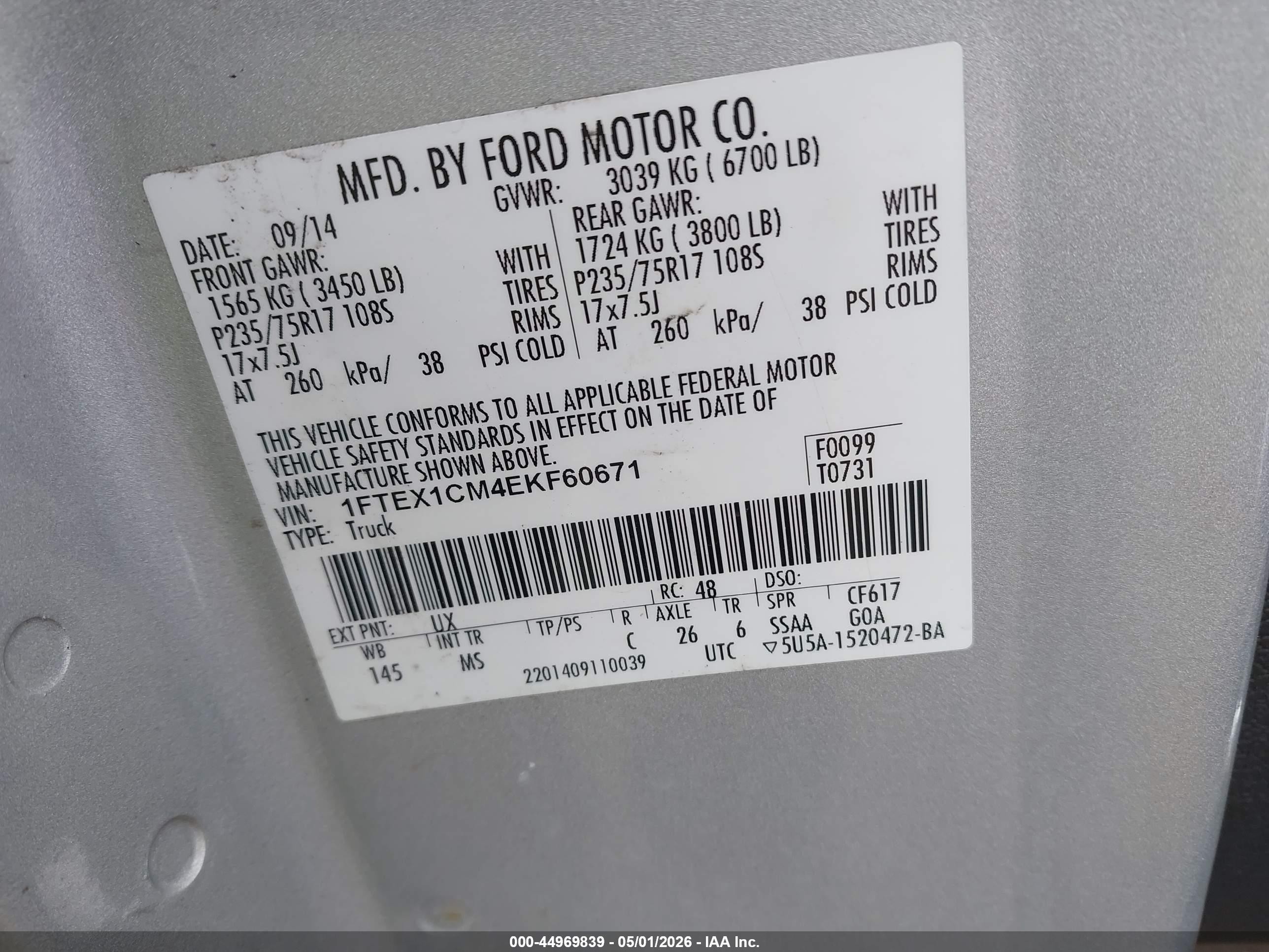 2014 Ford F-150 Xlt Silver vin: 1FTEX1CM4EKF60671