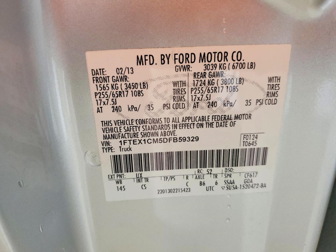2013 Ford F150 Super Cab Silver vin: 1FTEX1CM5DFB59329