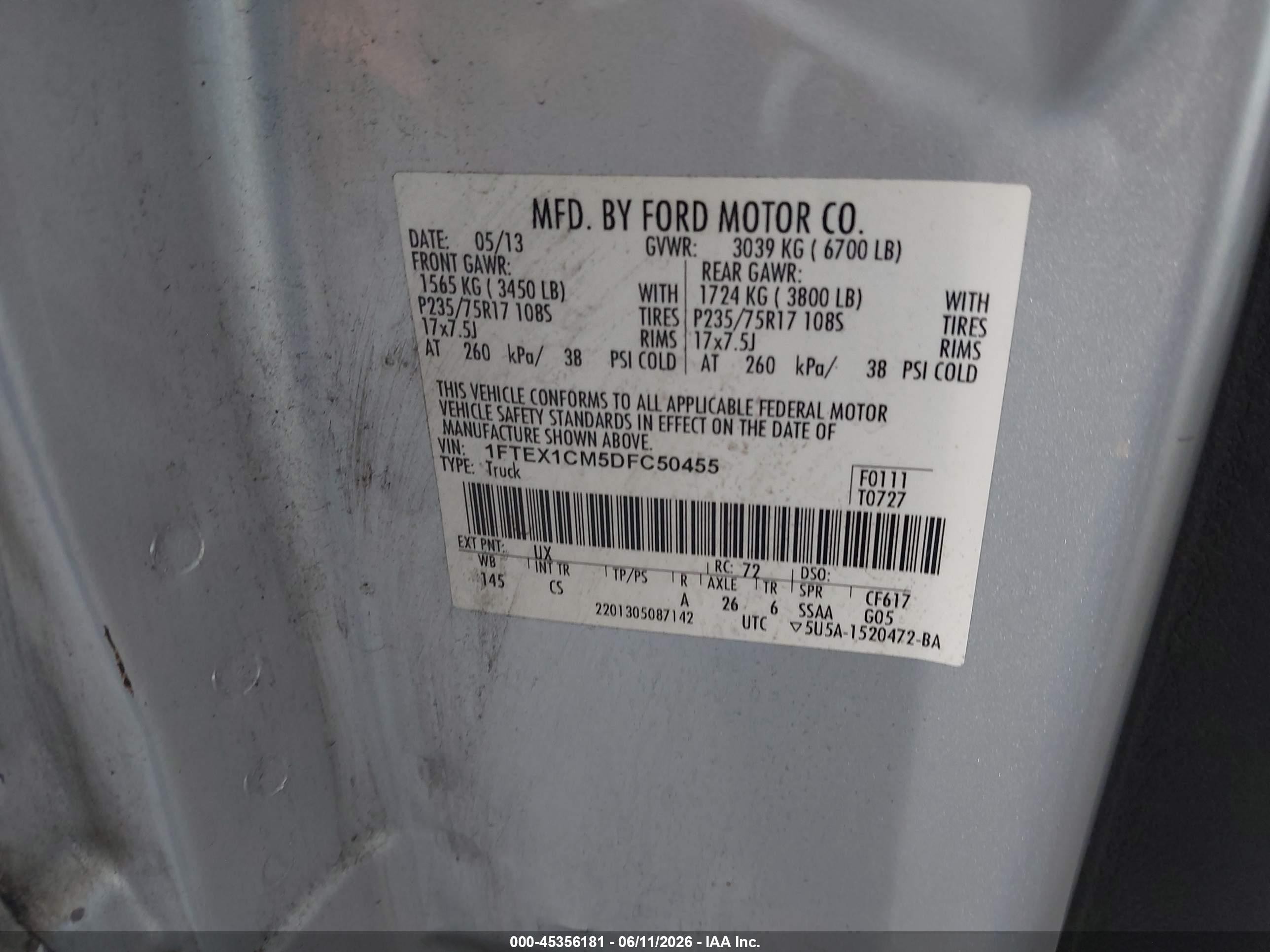 2013 Ford F-150 Xl Silver vin: 1FTEX1CM5DFC50455