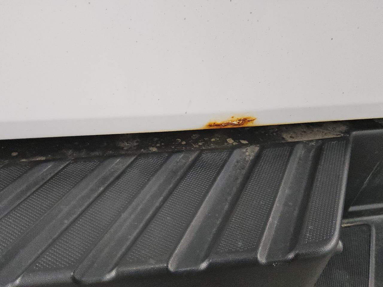 2014 Ford F150 Super Cab White vin: 1FTEX1CMXEKE61448 Damage: Tailgate, Corrosion, 3 To 4 Inches