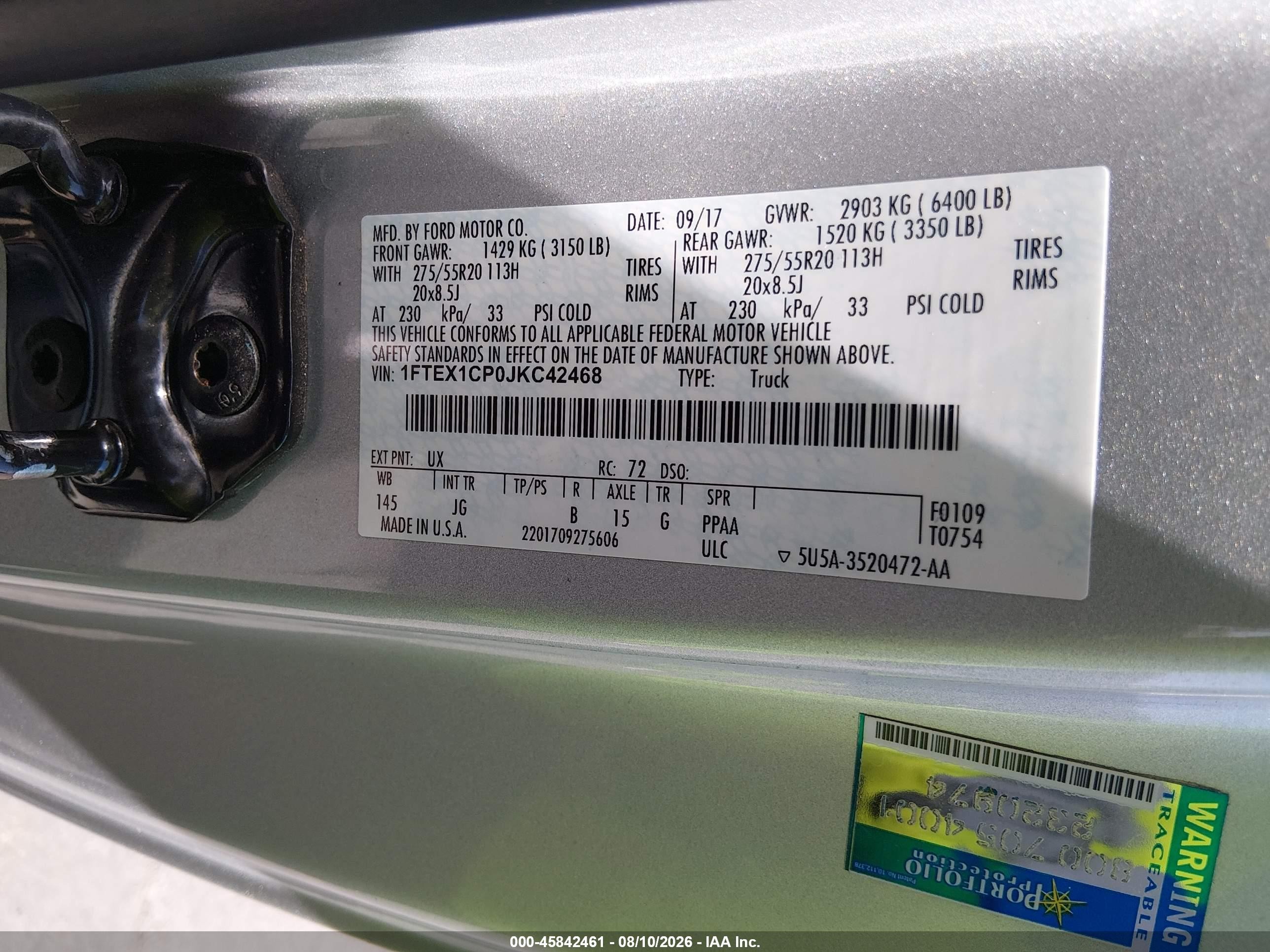 2018 Ford F-150 Xl Silver vin: 1FTEX1CP0JKC42468