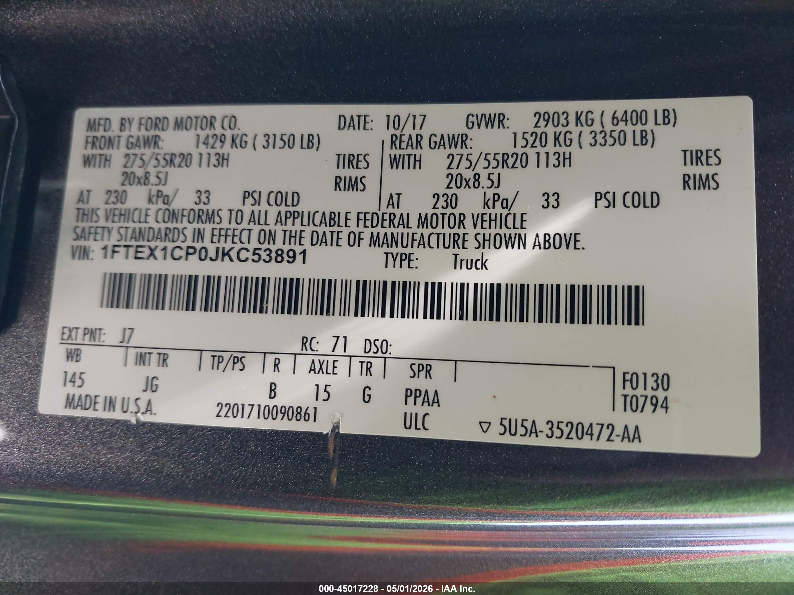 2018 Ford F-150 Xl Gray vin: 1FTEX1CP0JKC53891