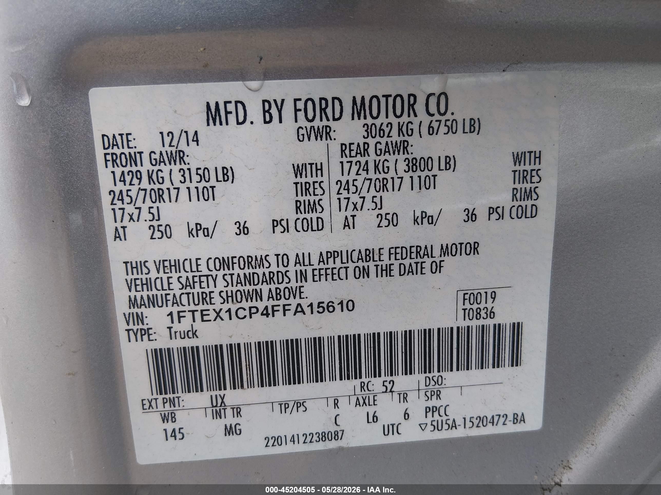 2015 Ford F-150 Xlt Silver vin: 1FTEX1CP4FFA15610