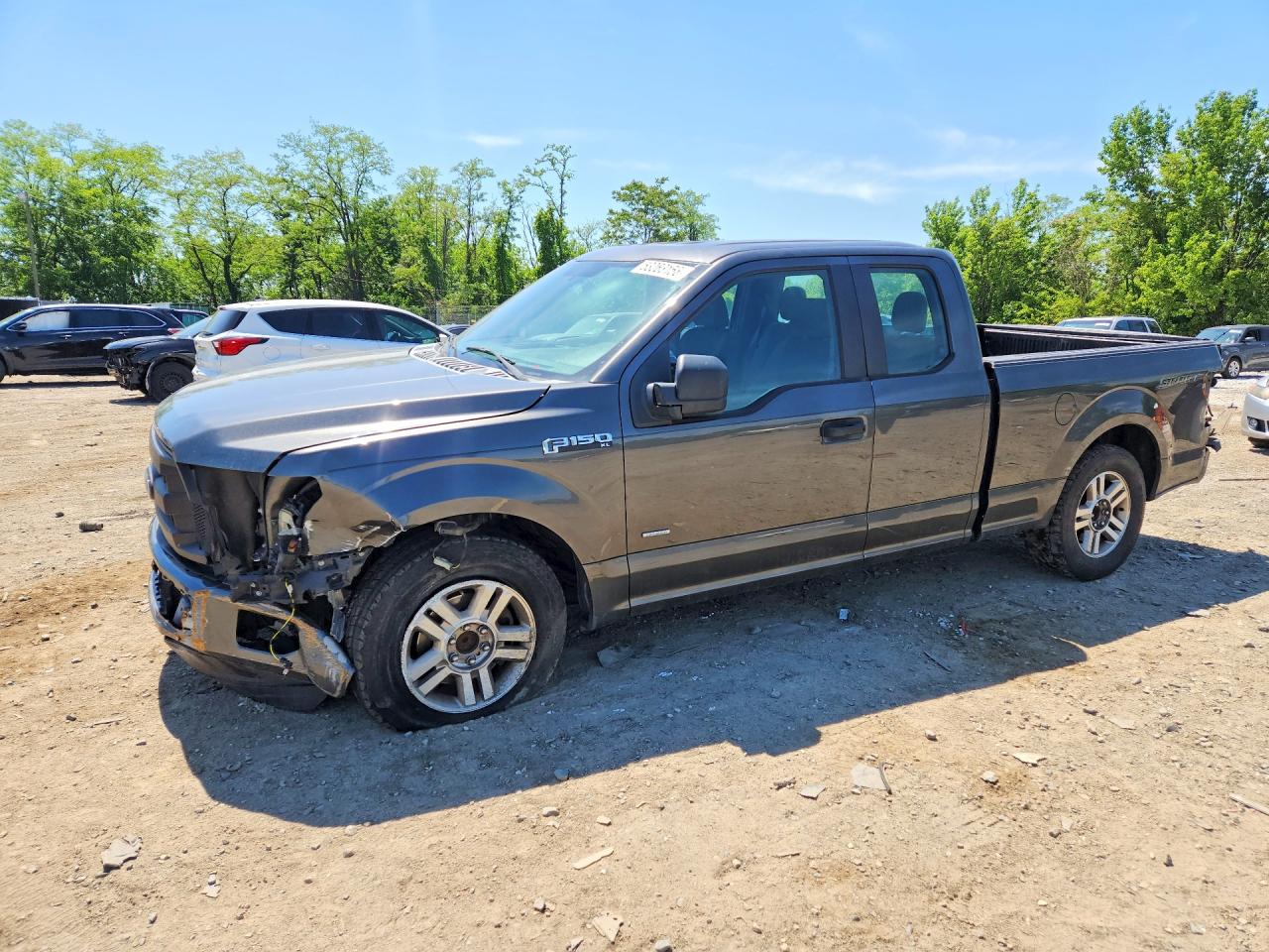 2015 Ford F150 Super Cab Gray vin: 1FTEX1CP7FFD01077